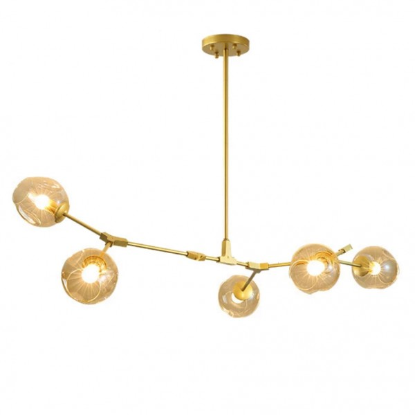 Asymmetrical Articulated Globe Branching Bubble Chandelier