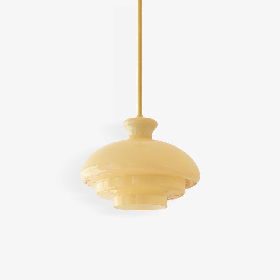 Round Yellow Stylish Simple Glass Pendant Lamp M36