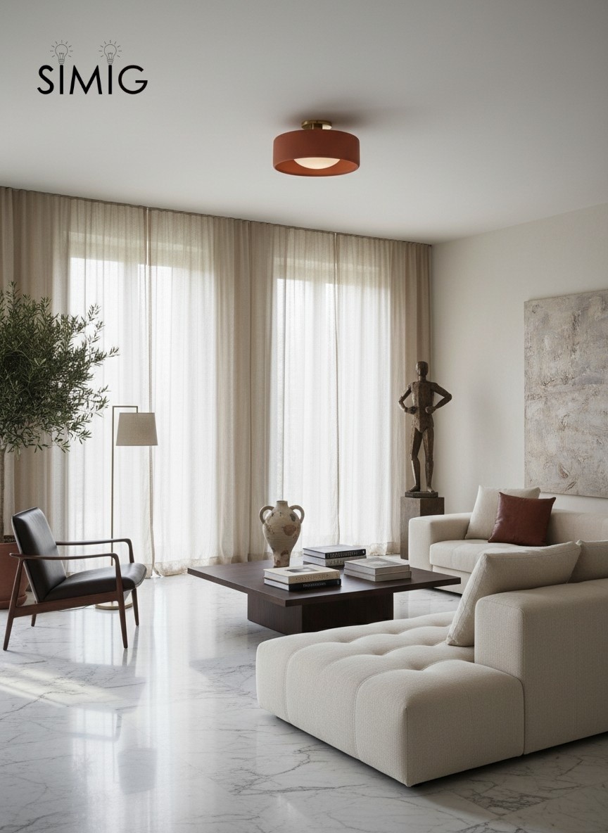 Cerova Elegant Round Porcelain Flush Mount Ceiling Light T165