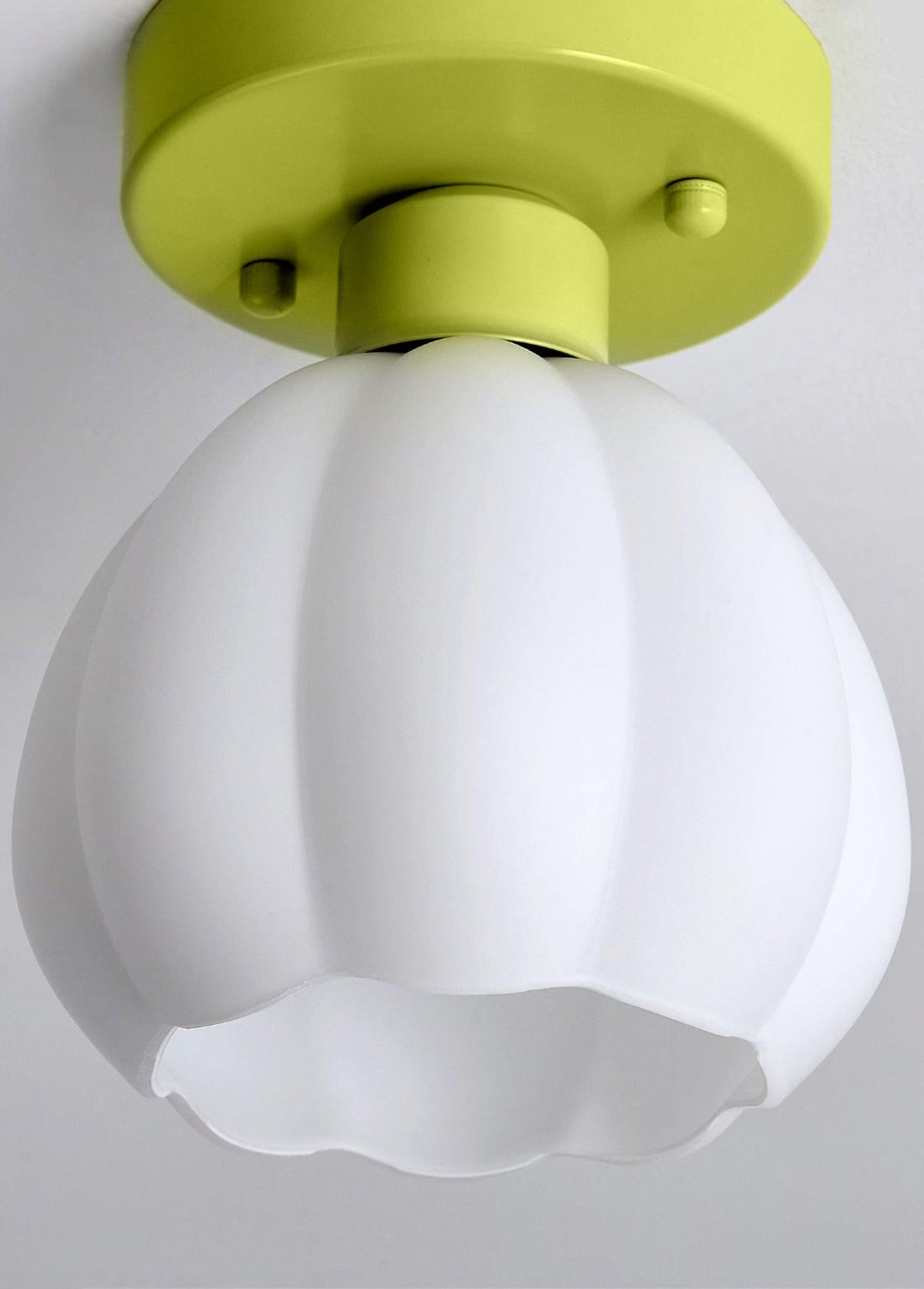 Flower Shaded Semi Flushmount Light M380