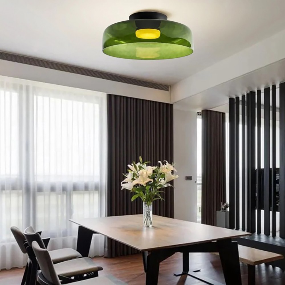 Nordic Morandi Glass Bowl Shaped Ceiling Lamp S144