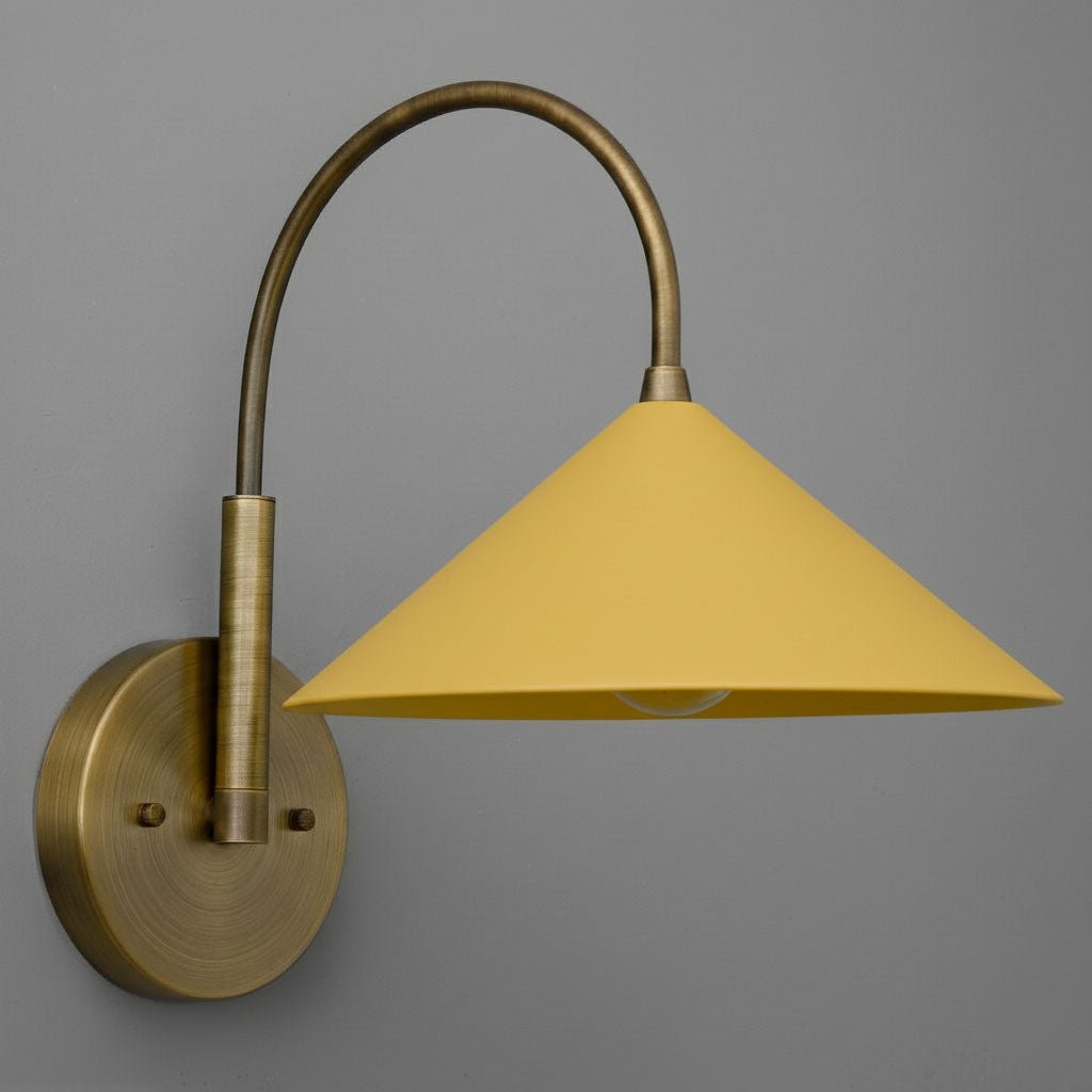 Curva Metal Vintage Wall Sconce - Elegant Cone Shade for Bedrooms T394
