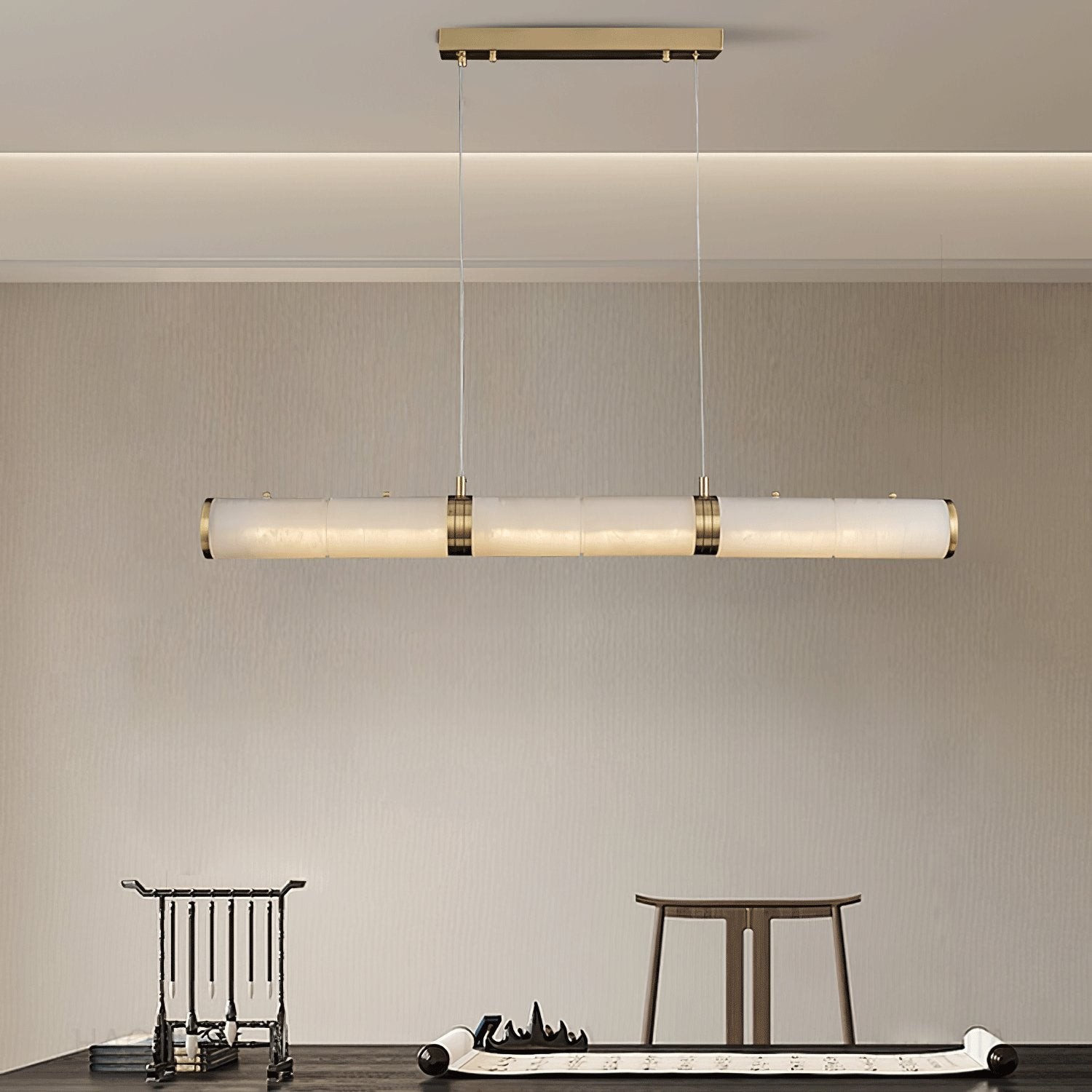 Luxurious Alabaster Beam Pendant Light M96