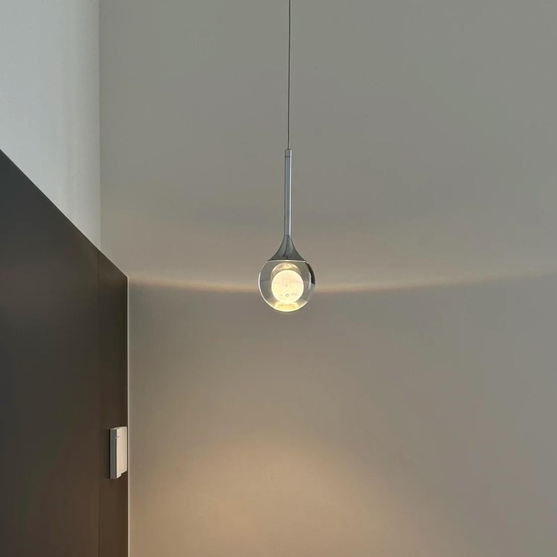 Moon Round Clear Glass Pendant Light S182