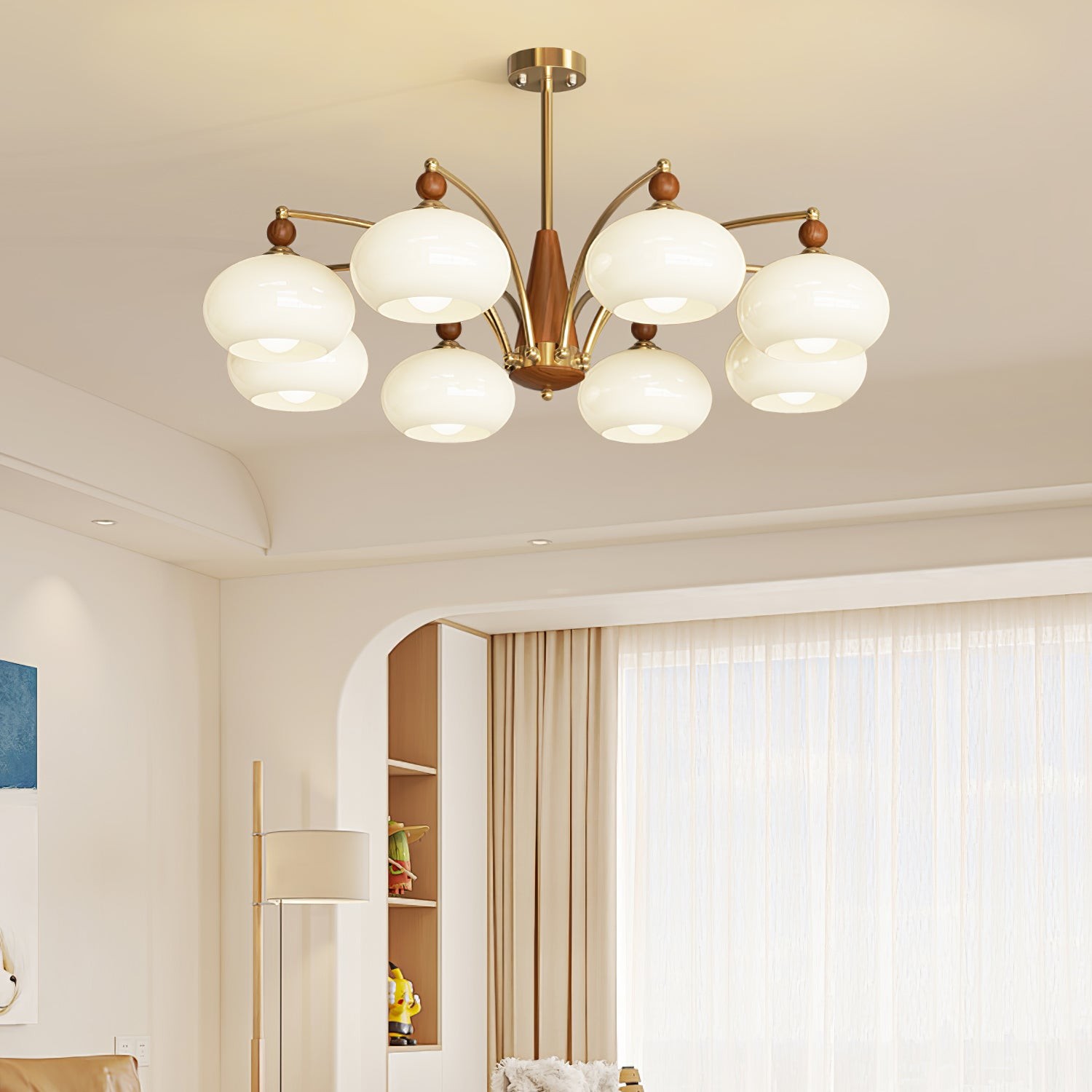 Vintage Multihead Persimmon Chandelier M431