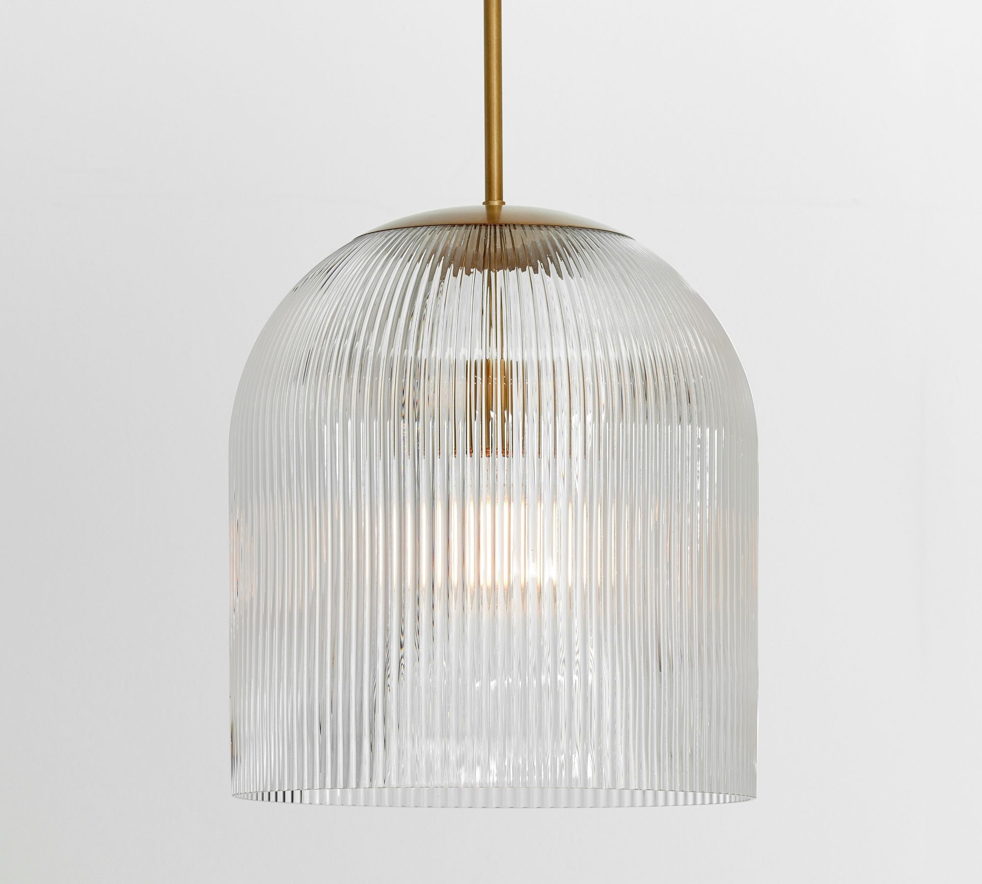 Bravira Ribbed Glass Pendant Light - Elegant Kitchen Island Lamp T073