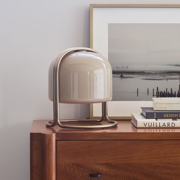 Delvora Champagne Bronze Table Lamp - Vintage Industrial Nightstand Light T064