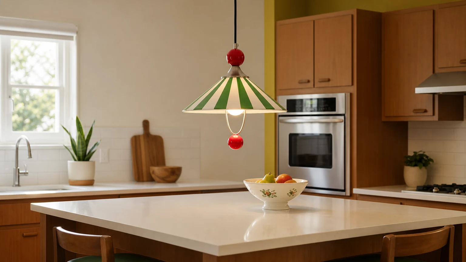 Lampa wisząca JollyTwirl D286 w jasnym wnętrzu
