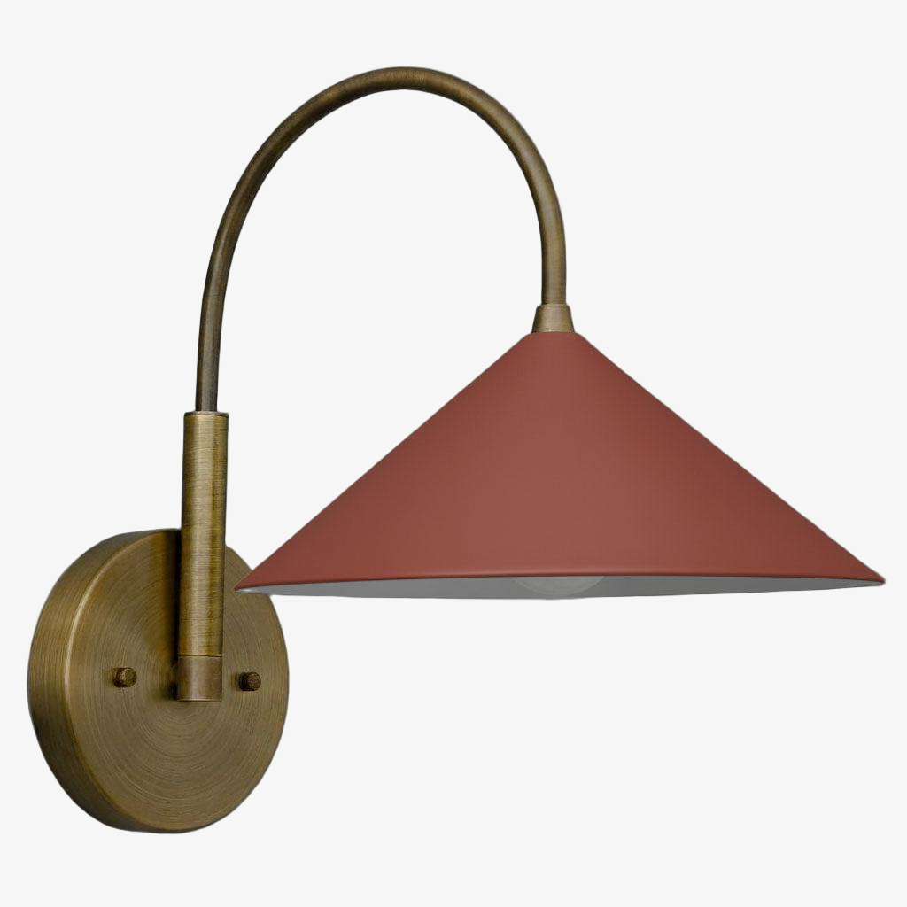 Curva Metal Vintage Wall Sconce - Elegant Cone Shade for Bedrooms T394
