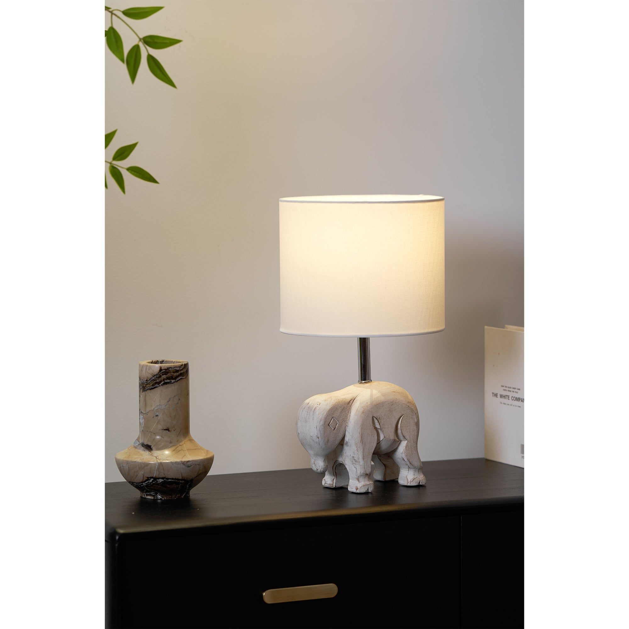 Carved Wood Animal Table Lamp D521