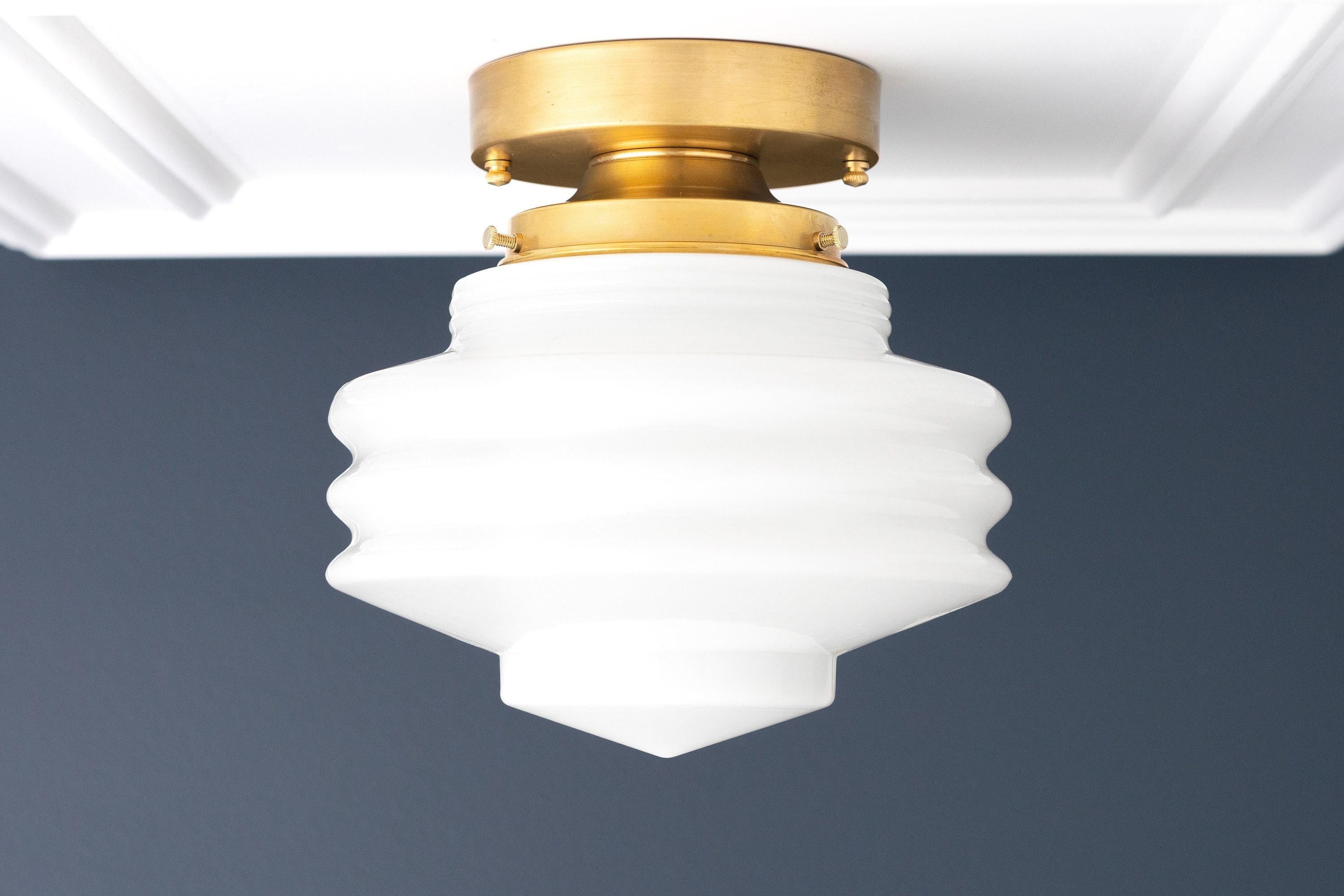 Geotower Glass Art Deco Ceiling Light - Glass Globe - Elegant Home Fixture T366