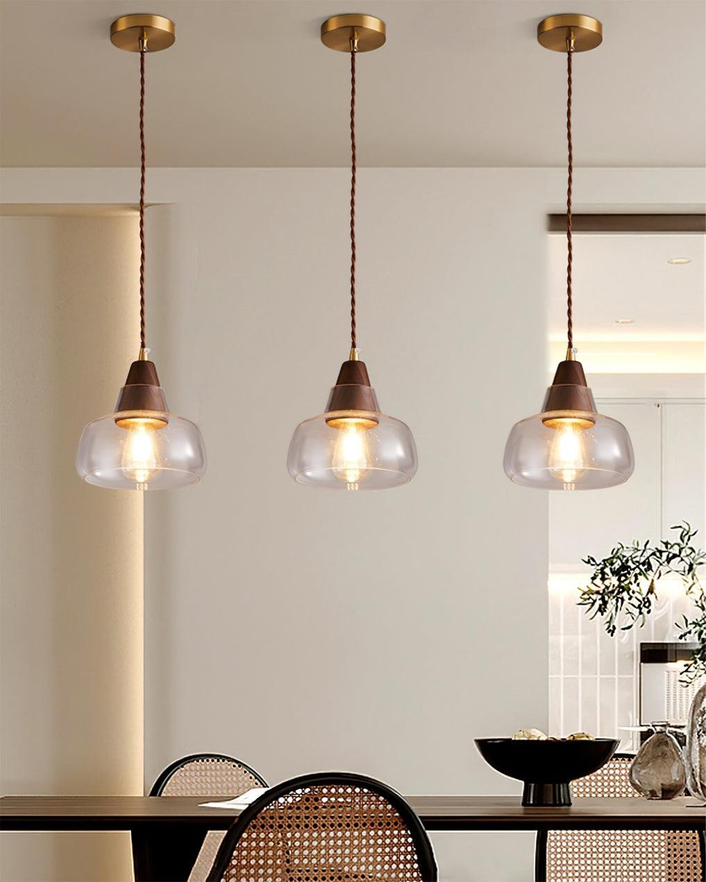 Walnut Glass Pendant Lamp M301