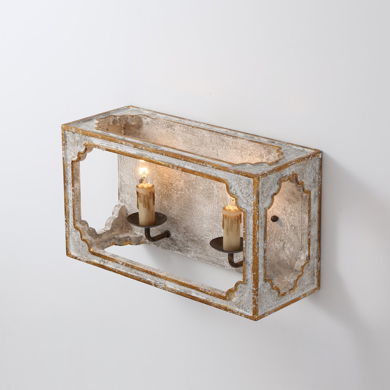 Boho Rustic Cube Sconce D630