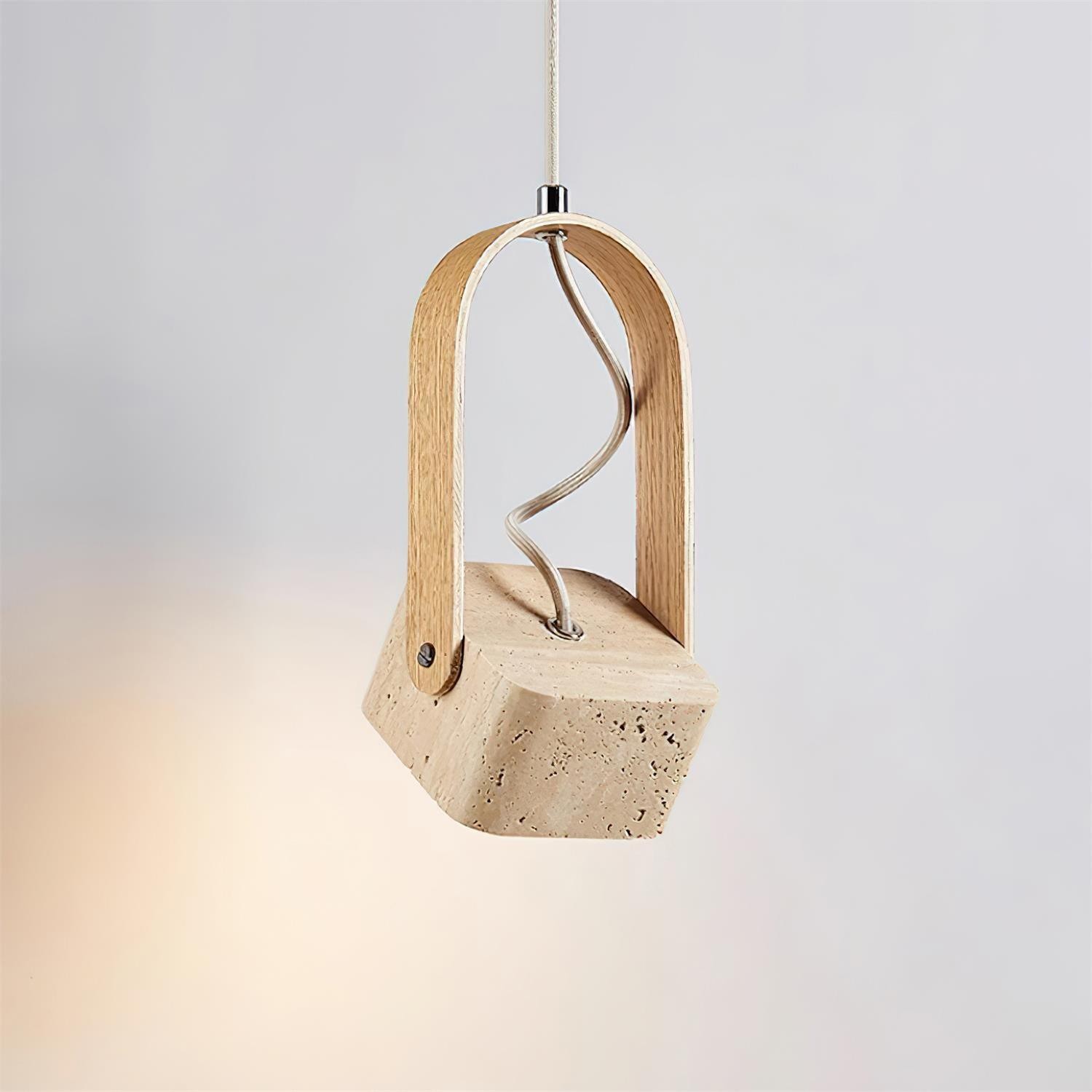 Geometric Yellow Travertine Pendant Lamp M368