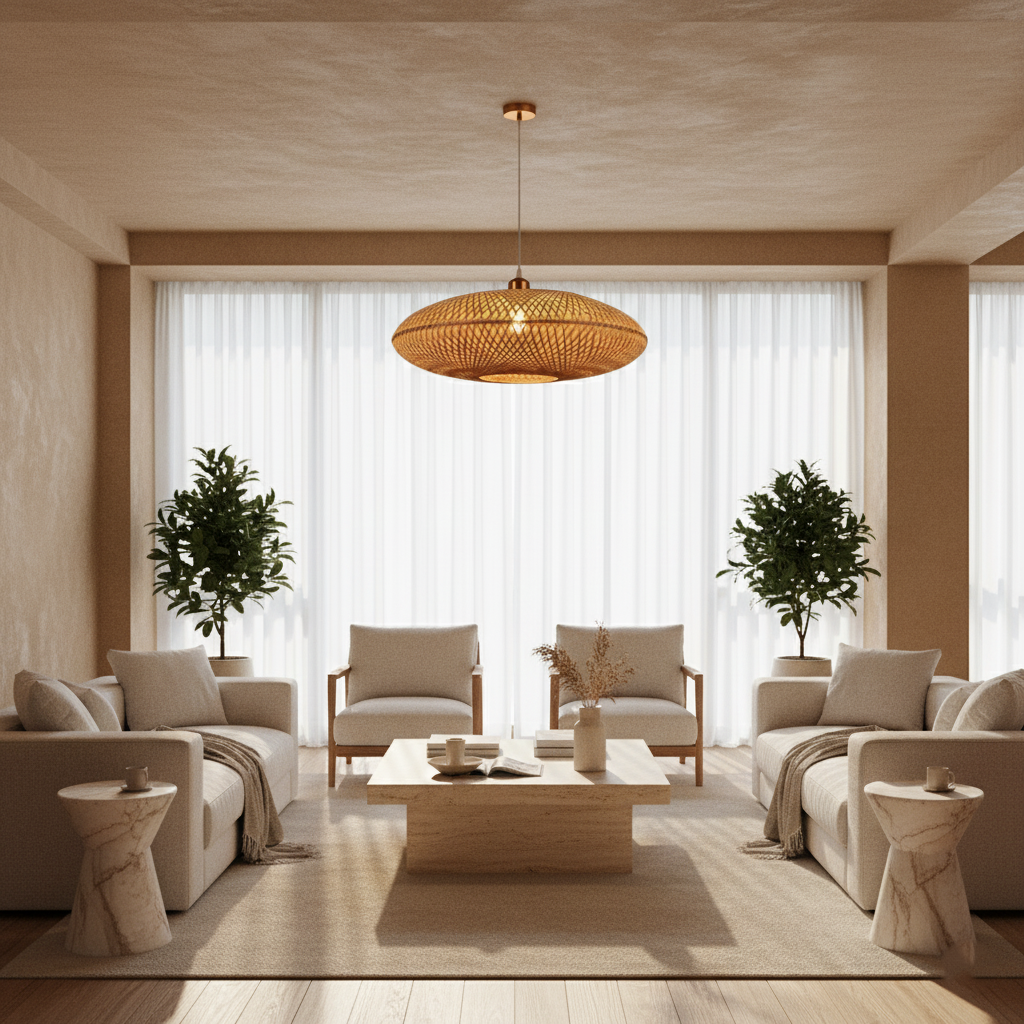 Treasure of the Dawn Bamboo Rattan Pendant Light D899