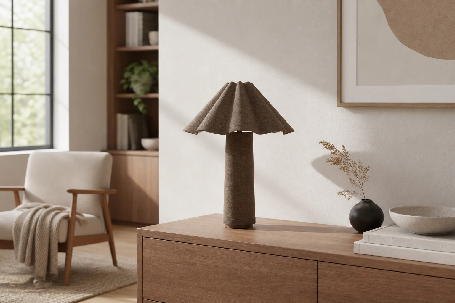 Lampa Weavara w scenie lifestylowej opartej na produkcie w kontekście