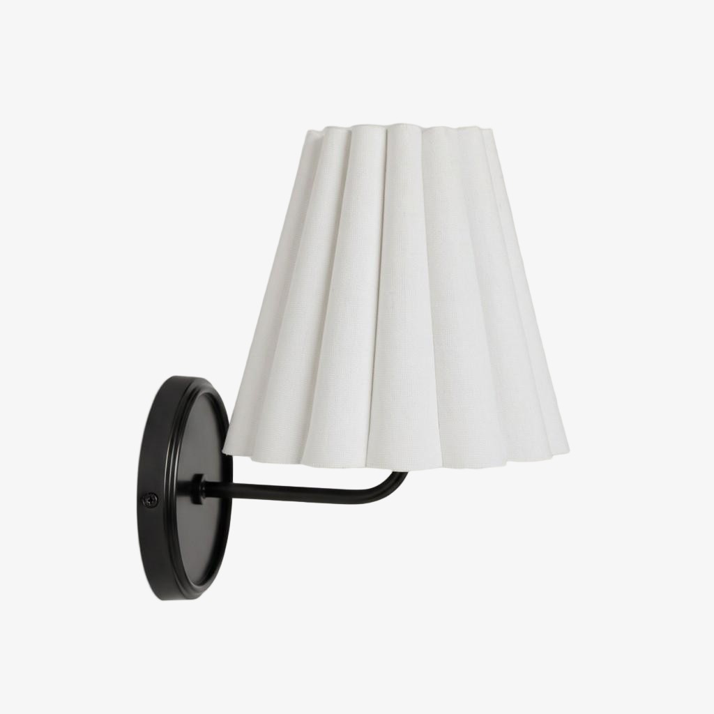 Ruffmeto Fabric Wall Sconce - Featuring Pleated Detailing on a Sculptural Metal Frame for Study T474