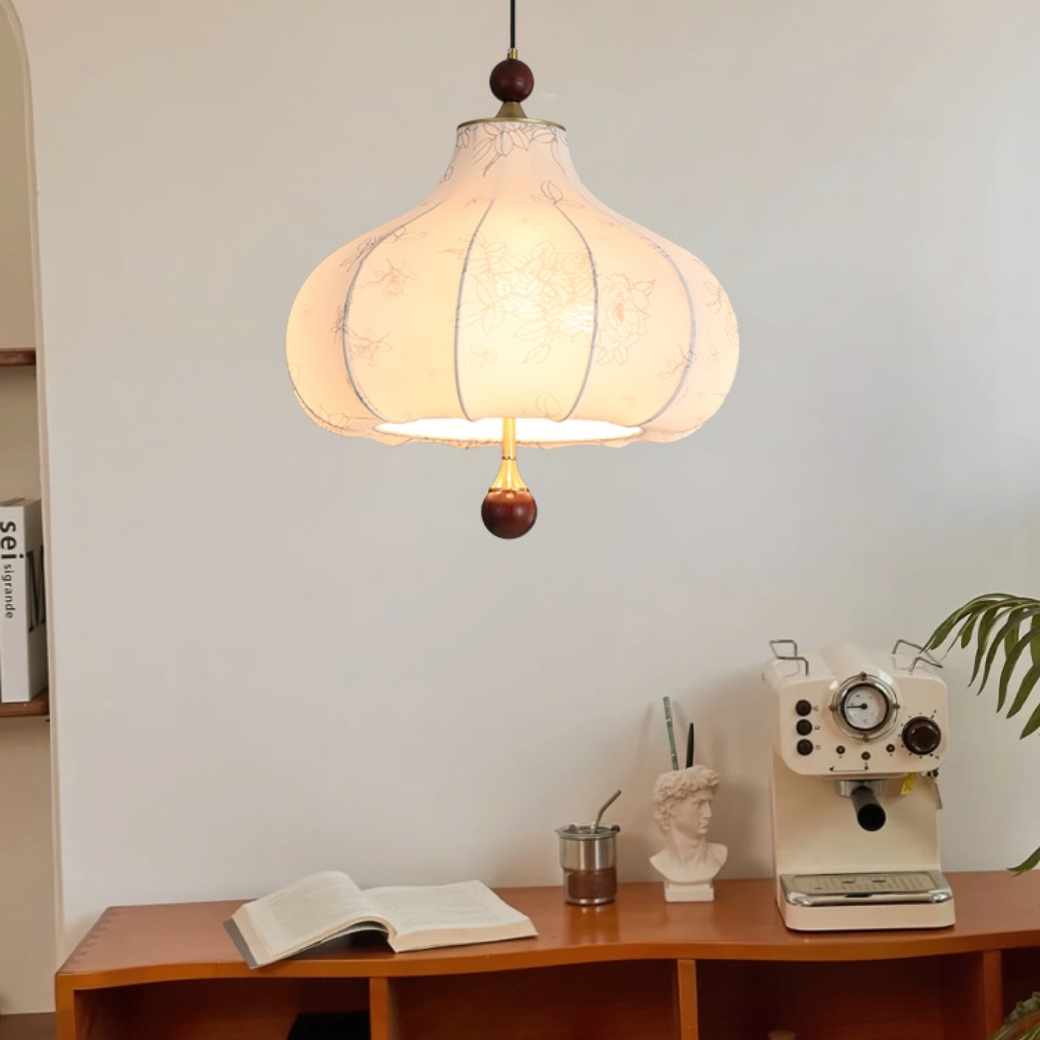 French Retro Fabric Pattern Pendant Lamp M77