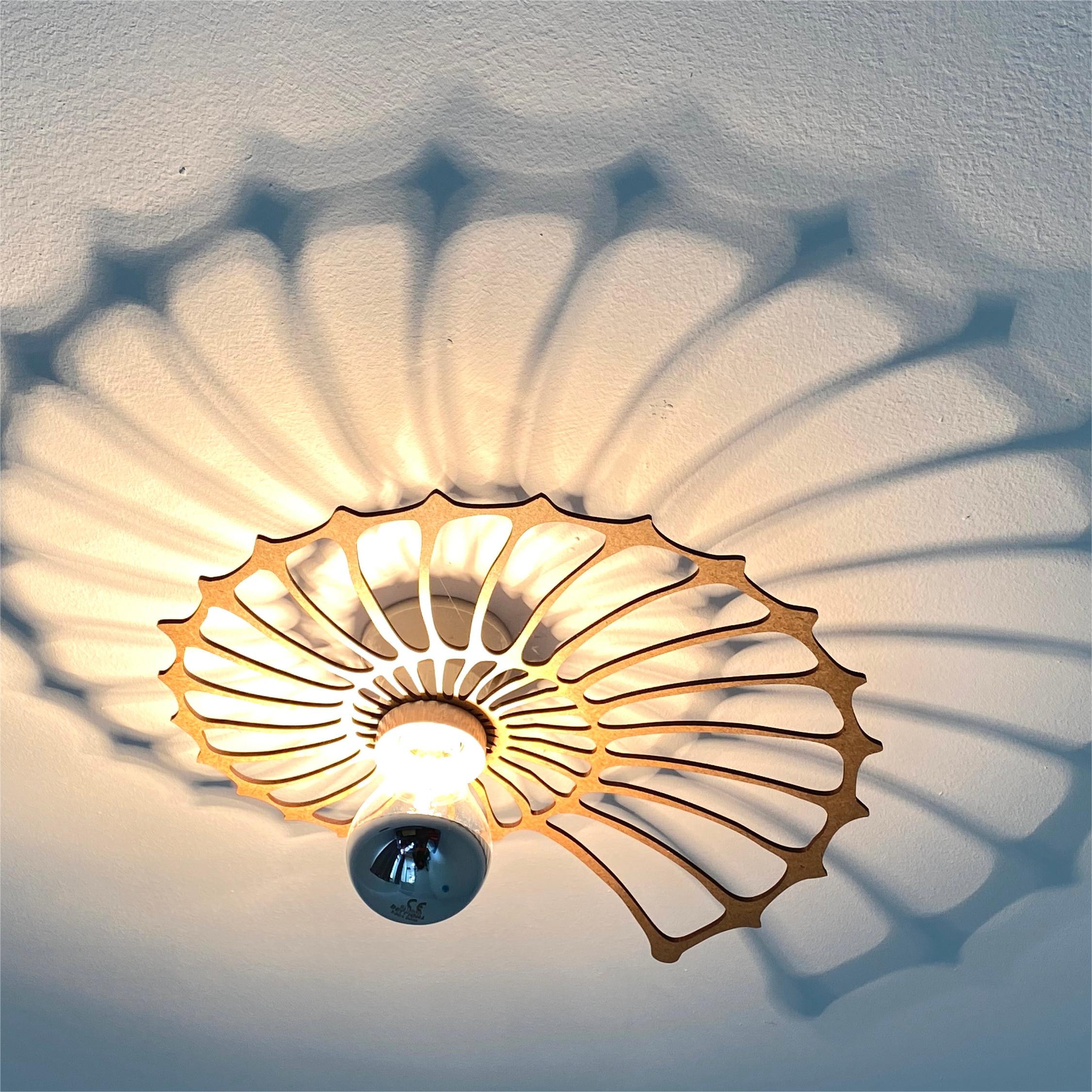 Led Wall Light With Wooden Shadow Casting S87