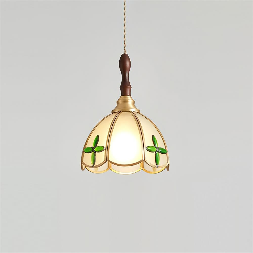 Vintage Tiffany Stanied Glass Pendant Lamp M336