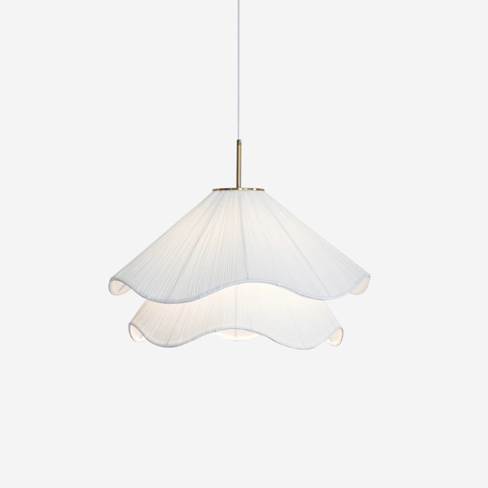 White Layered Pleats Pendant Lamp M249