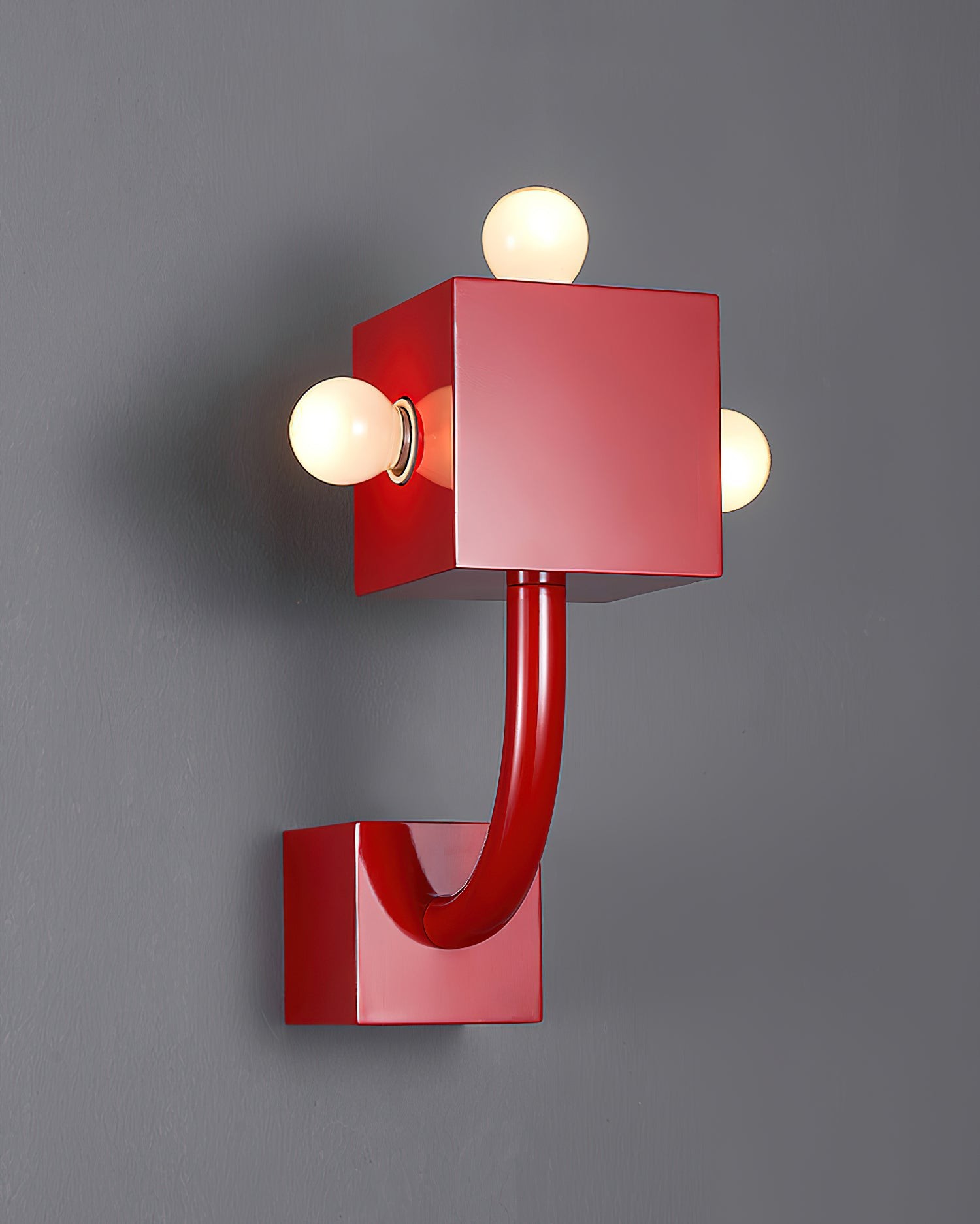 Red Cube Metal Wall Lamp M338