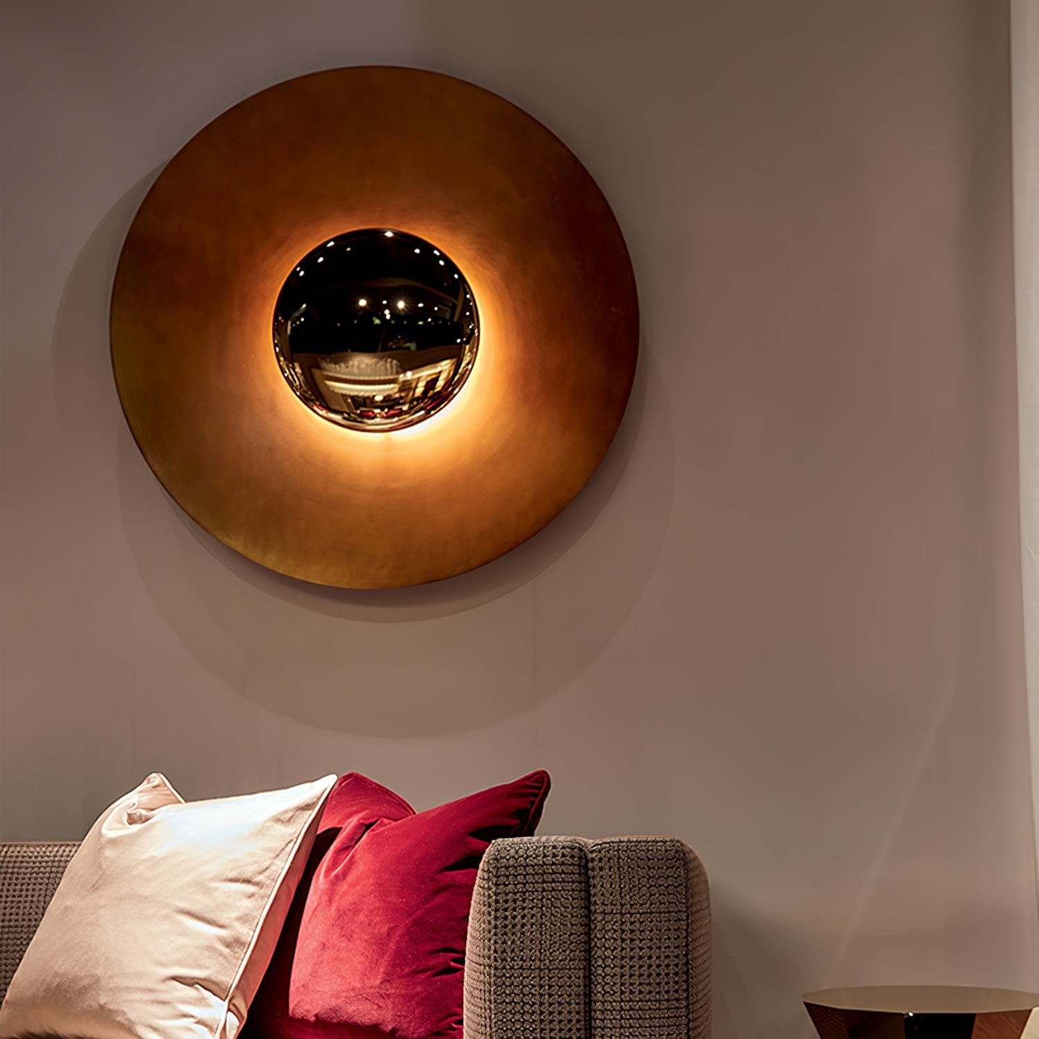 Simplicity Round Ginger Glow Wall Light S188
