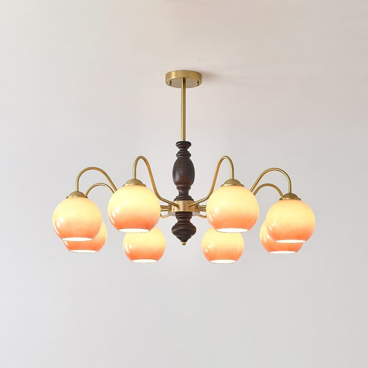French Medieval Style Caramel Orb Chandelier M82