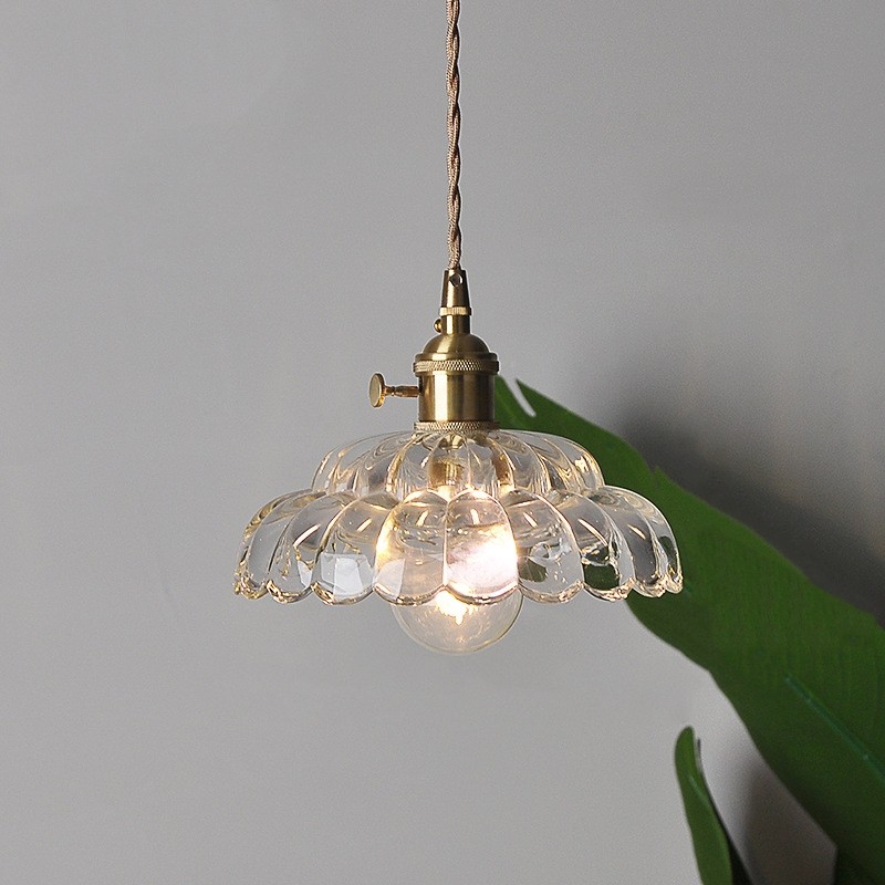 Nordic Vintage Petal Glass Pendant Light S174
