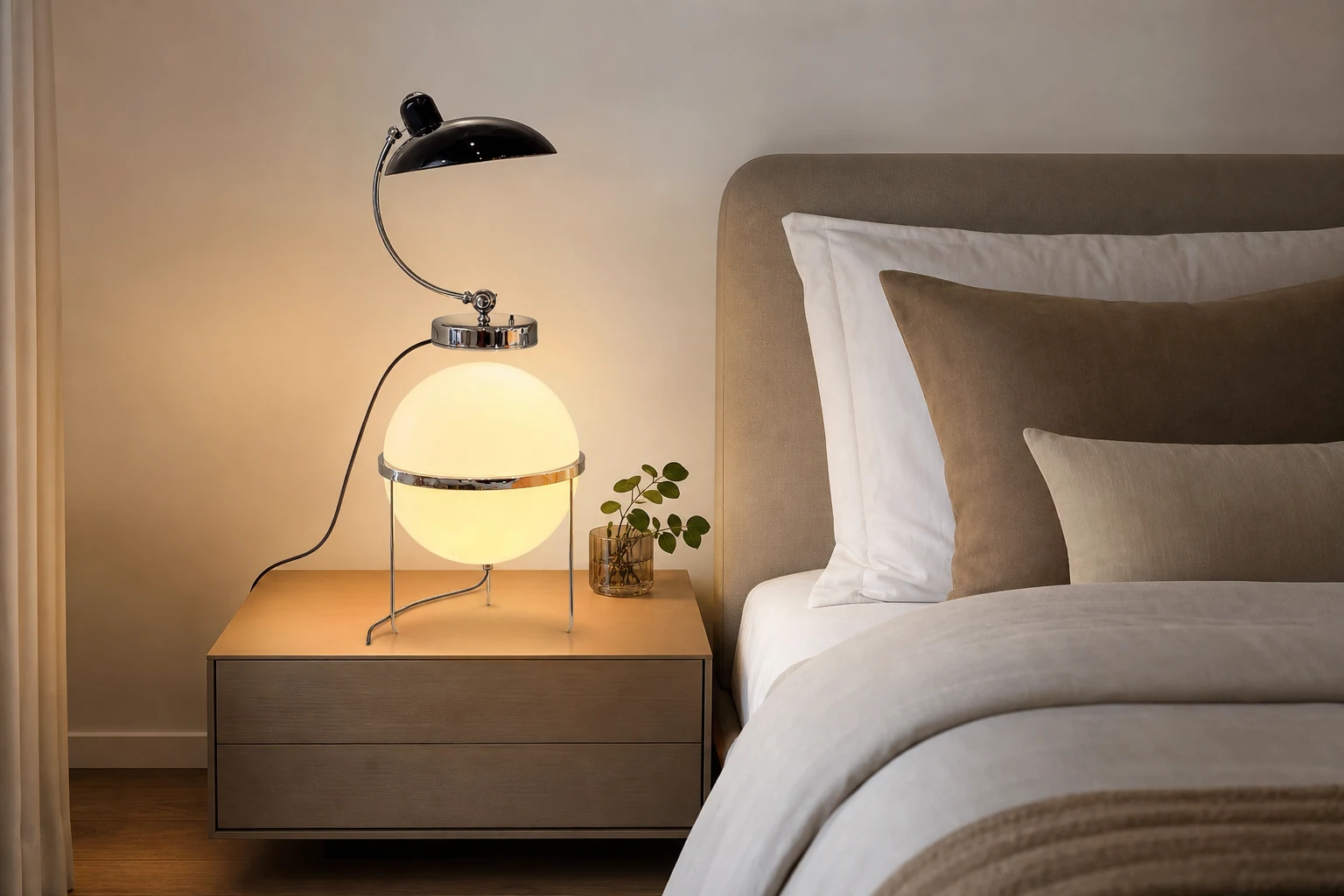 Lampa stołowa Garrault-Delord D628 na blacie w scenie lifestylowej