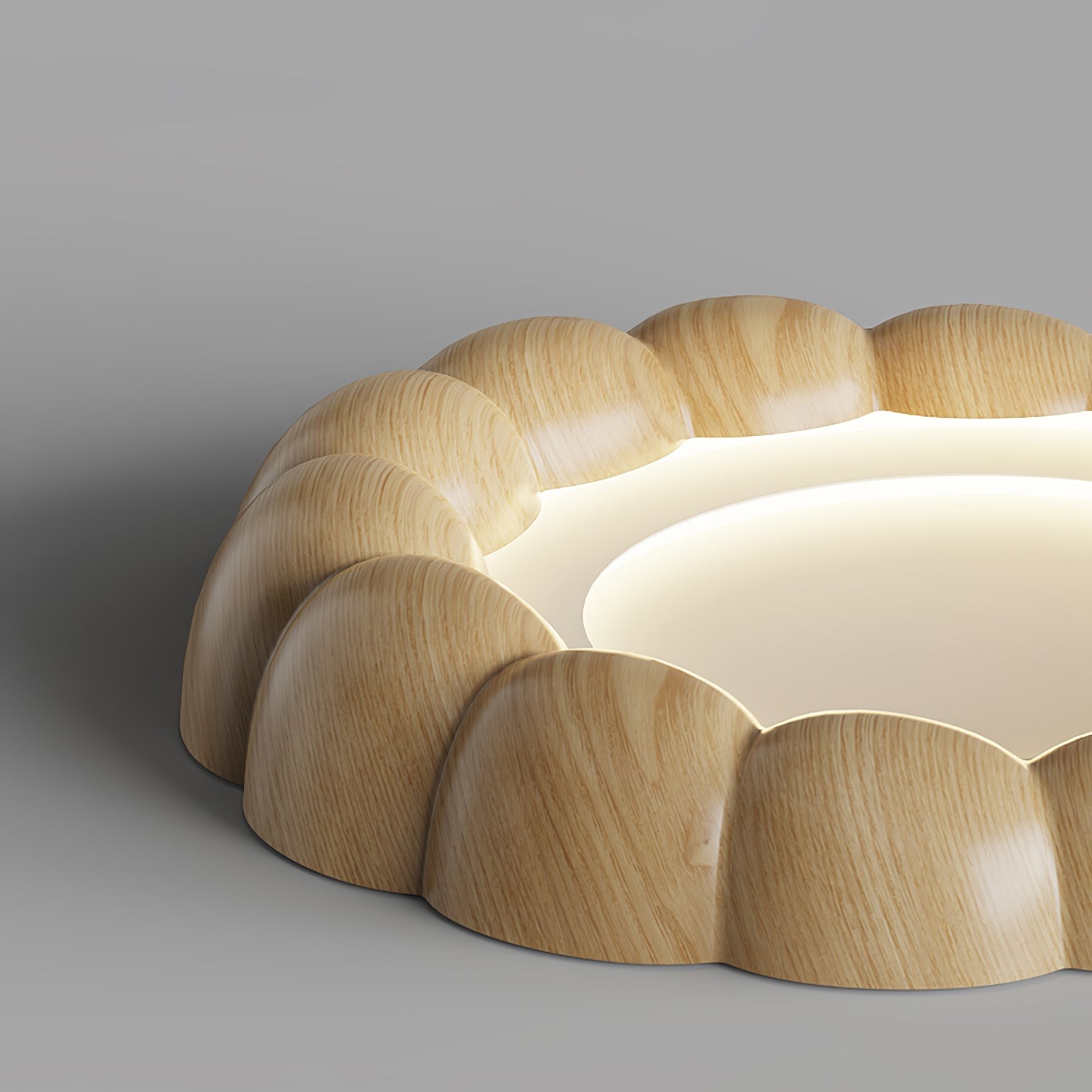 Faux Wood Ripple Ceiling Lamp M559