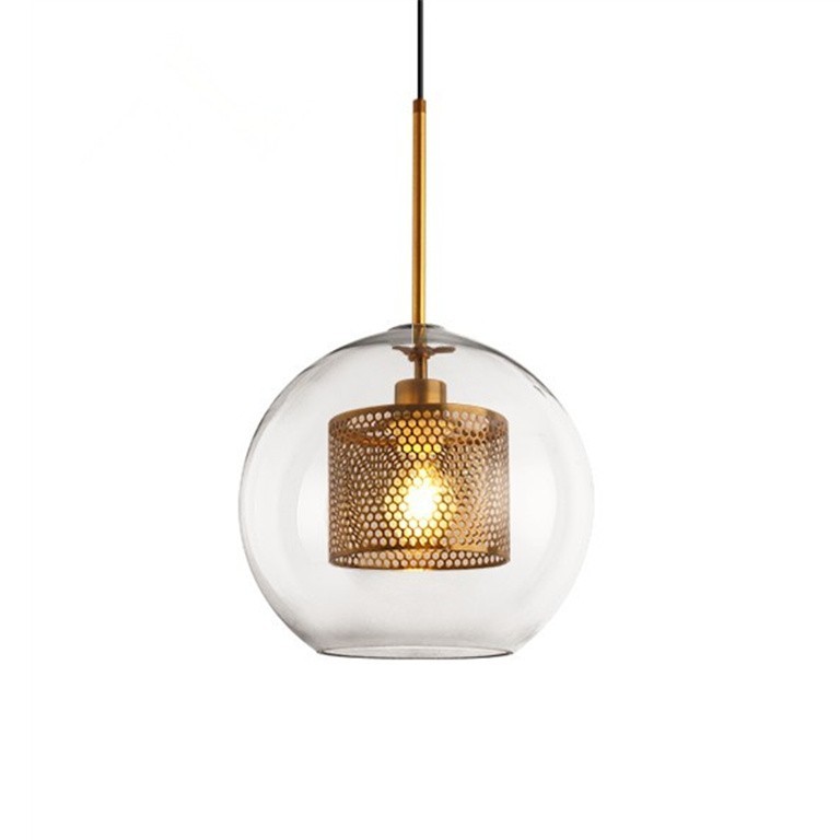 Kuleformet glass pendellampevariant