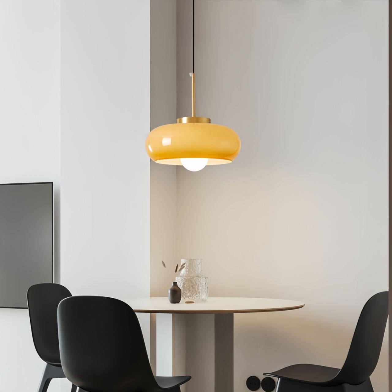 Vintage Bauhaus Glass Pot Pendant Light S93
