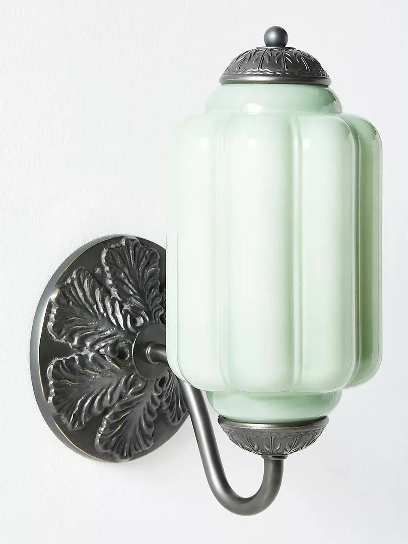 Vintage Glass Candlestick Shaped Wall Lamp M03