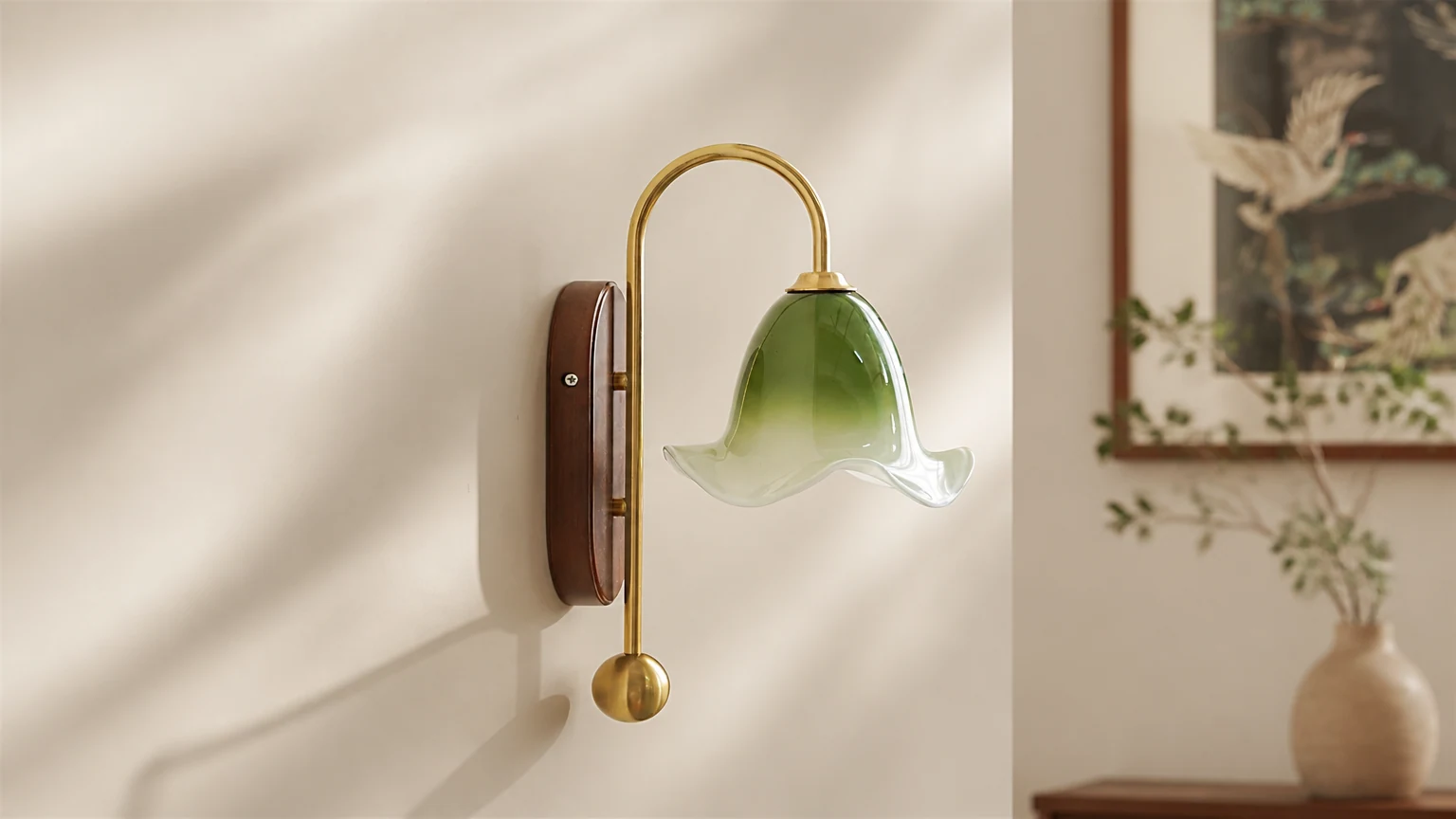 Lampa ścienna Bellora D98 zainstalowana w ciepłej scenerii pomieszczenia