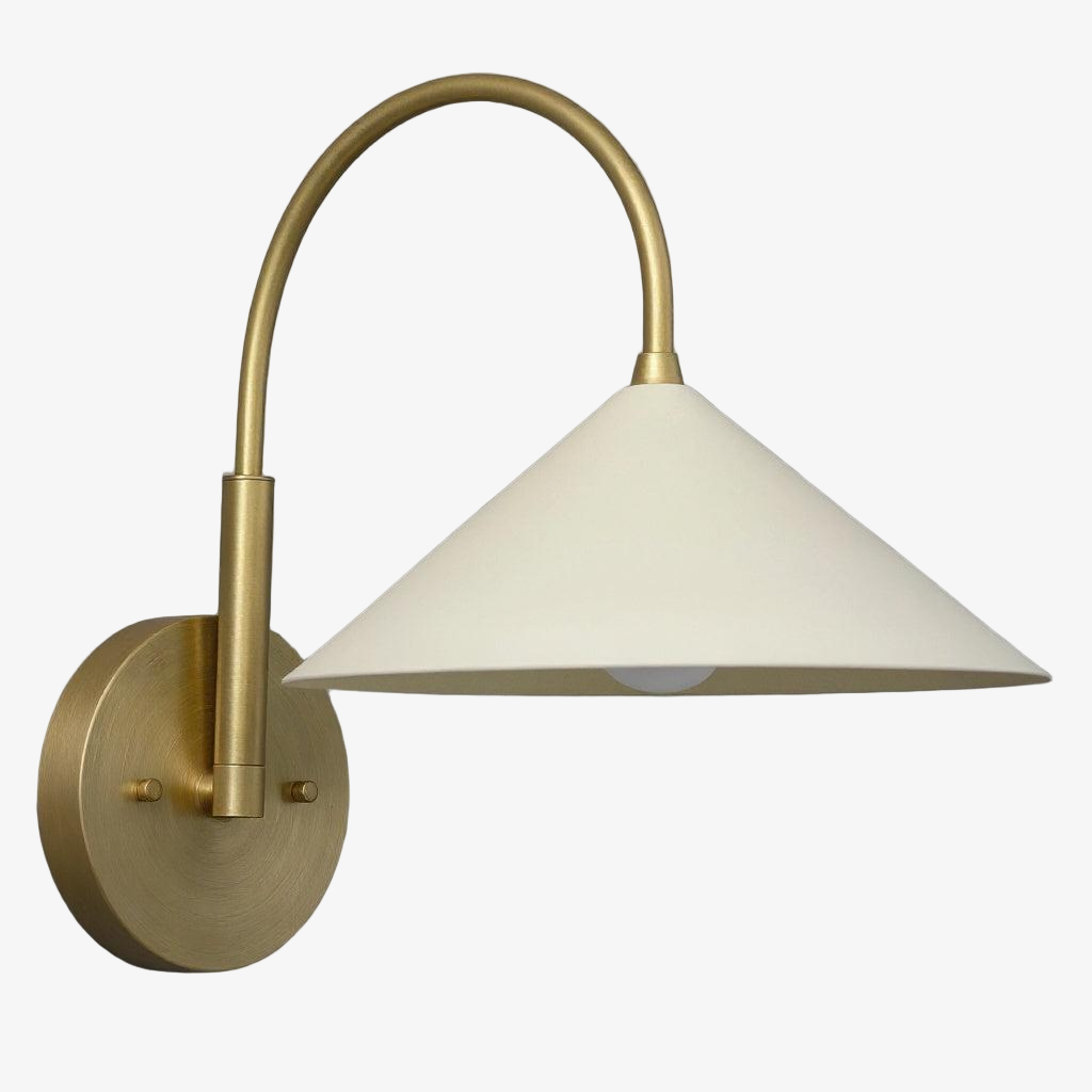 Curva Metal Vintage Wall Sconce - Elegant Cone Shade for Bedrooms T394