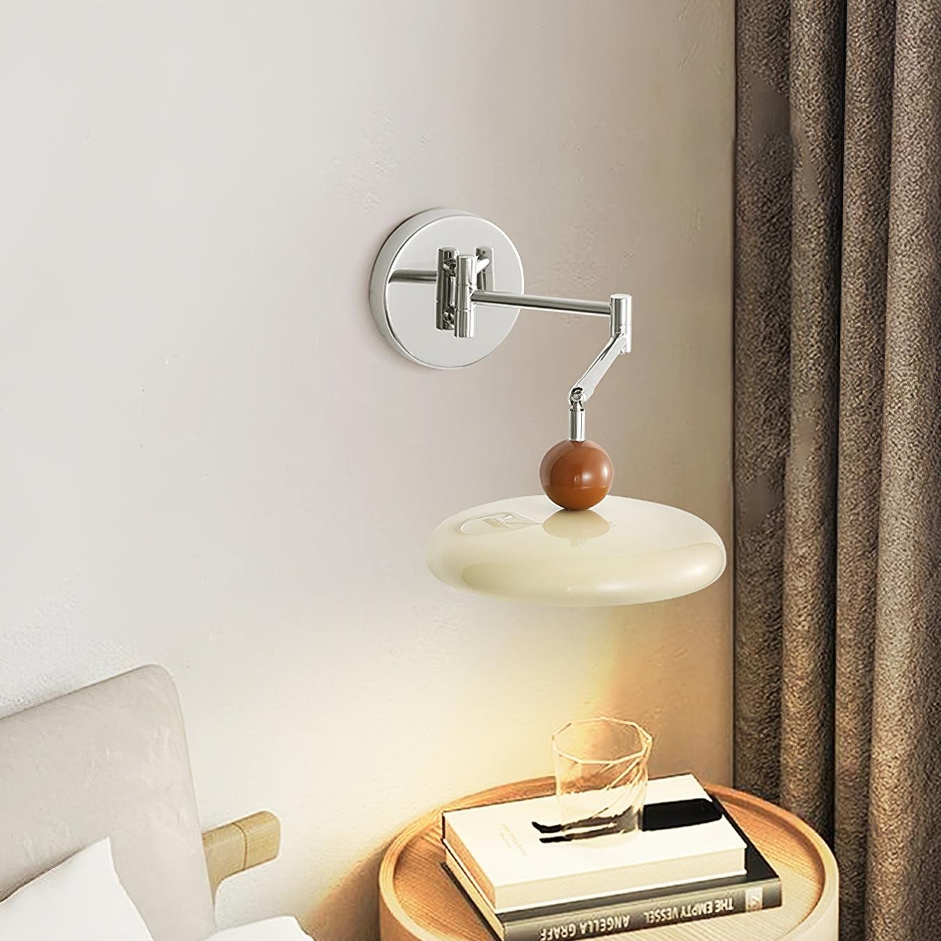 Cream Style Adjustable Swing Arm Disc Reading Wall Lamp M243