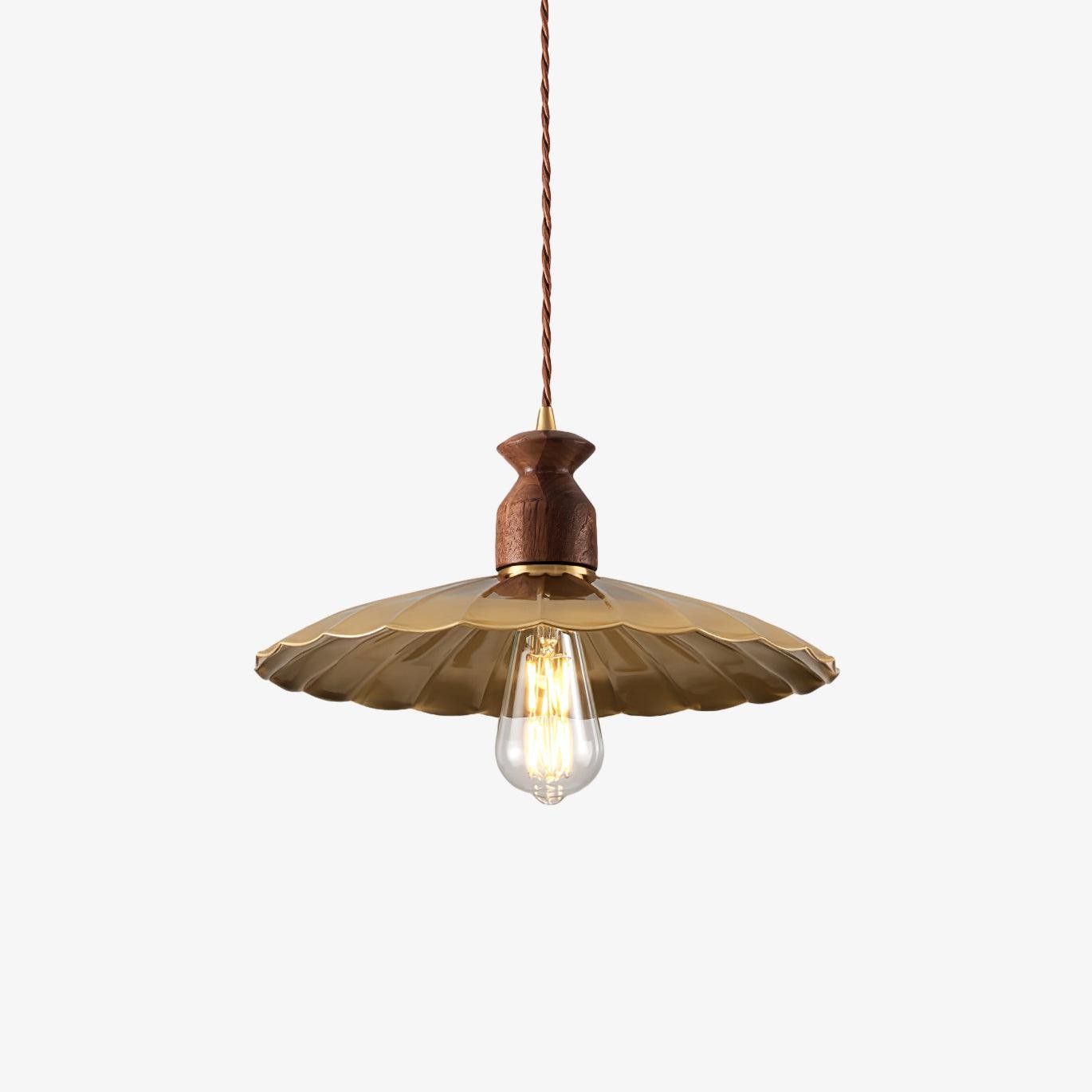 Round Brass Metal Badge Gold Pendant Lamp M84