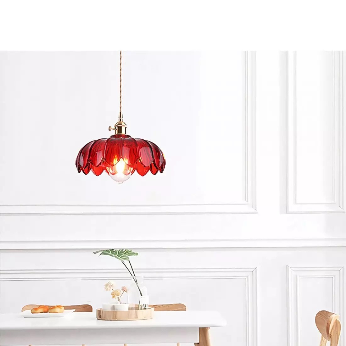 Retro Petal Glass Pendant Light S89