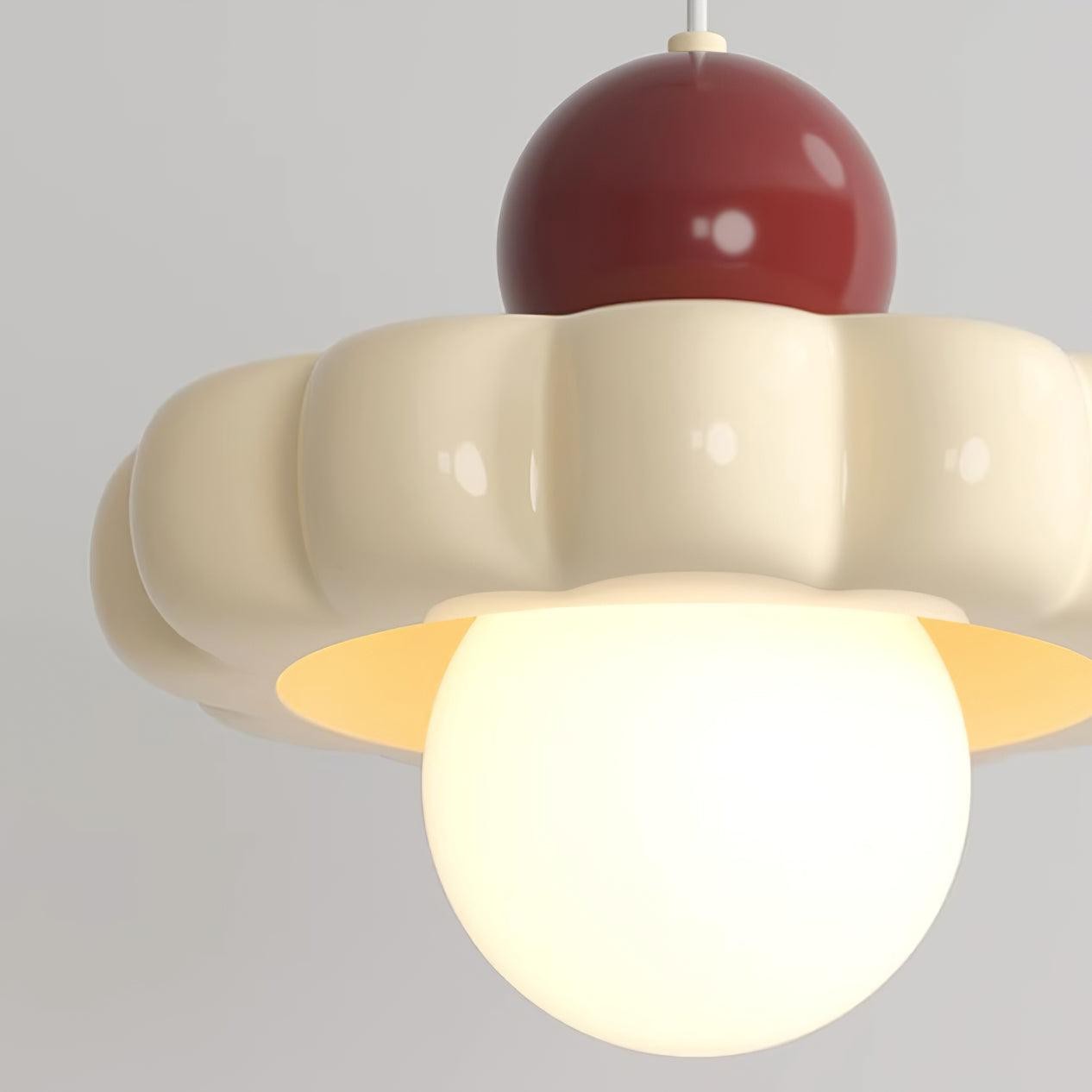 Cream Style Long Line Pumpkin Texture Pendant Lamp M275
