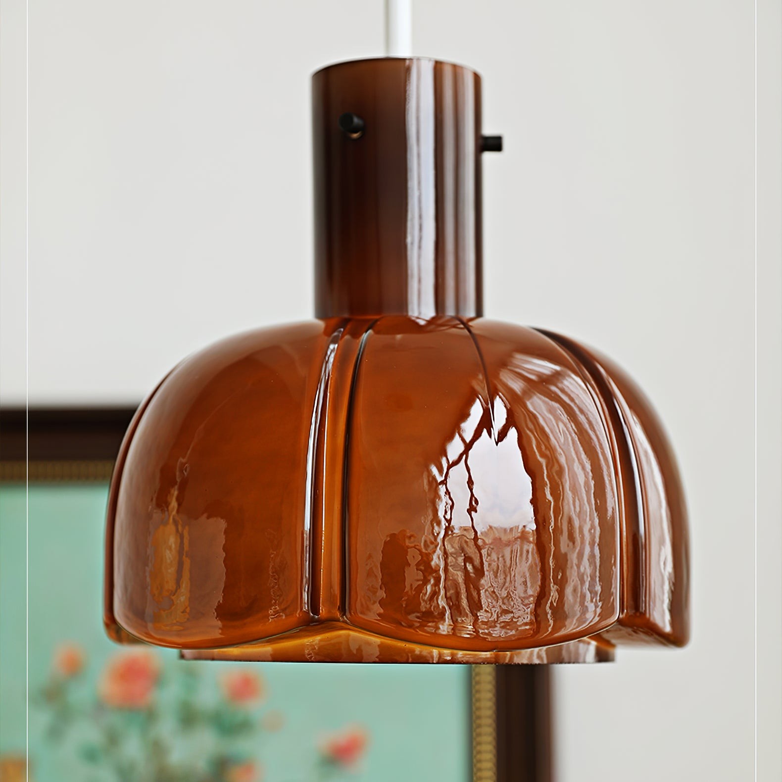 French Pastoral Style Petal Glass Pendant Light M123