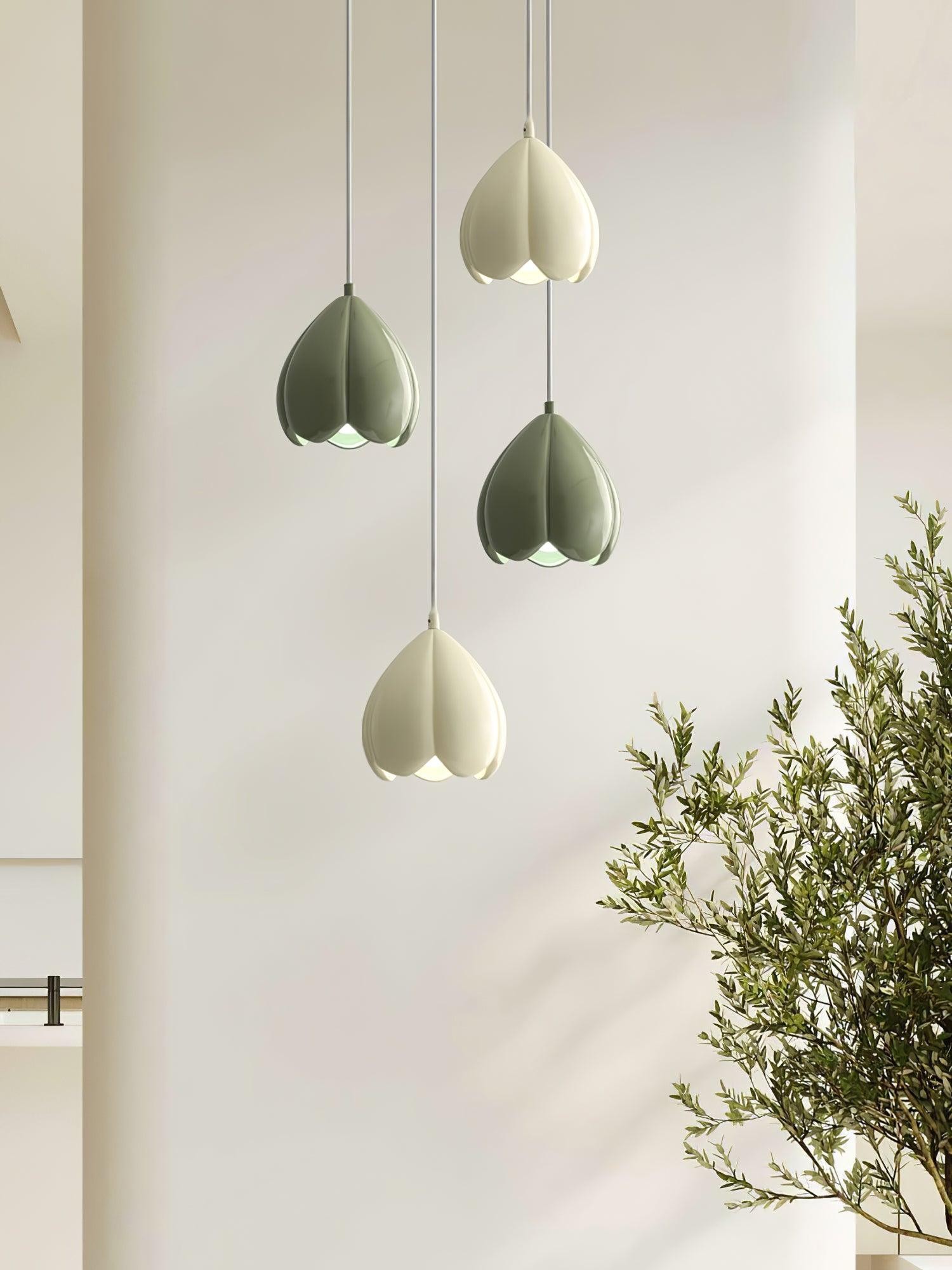 Cream Color Resin Pod Pendant Lamp M475