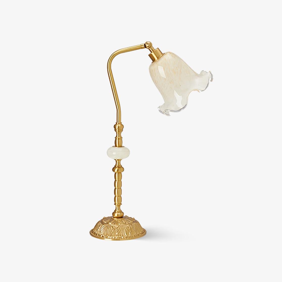 Classic Stylish White Tulip Brass Table Lamp M07