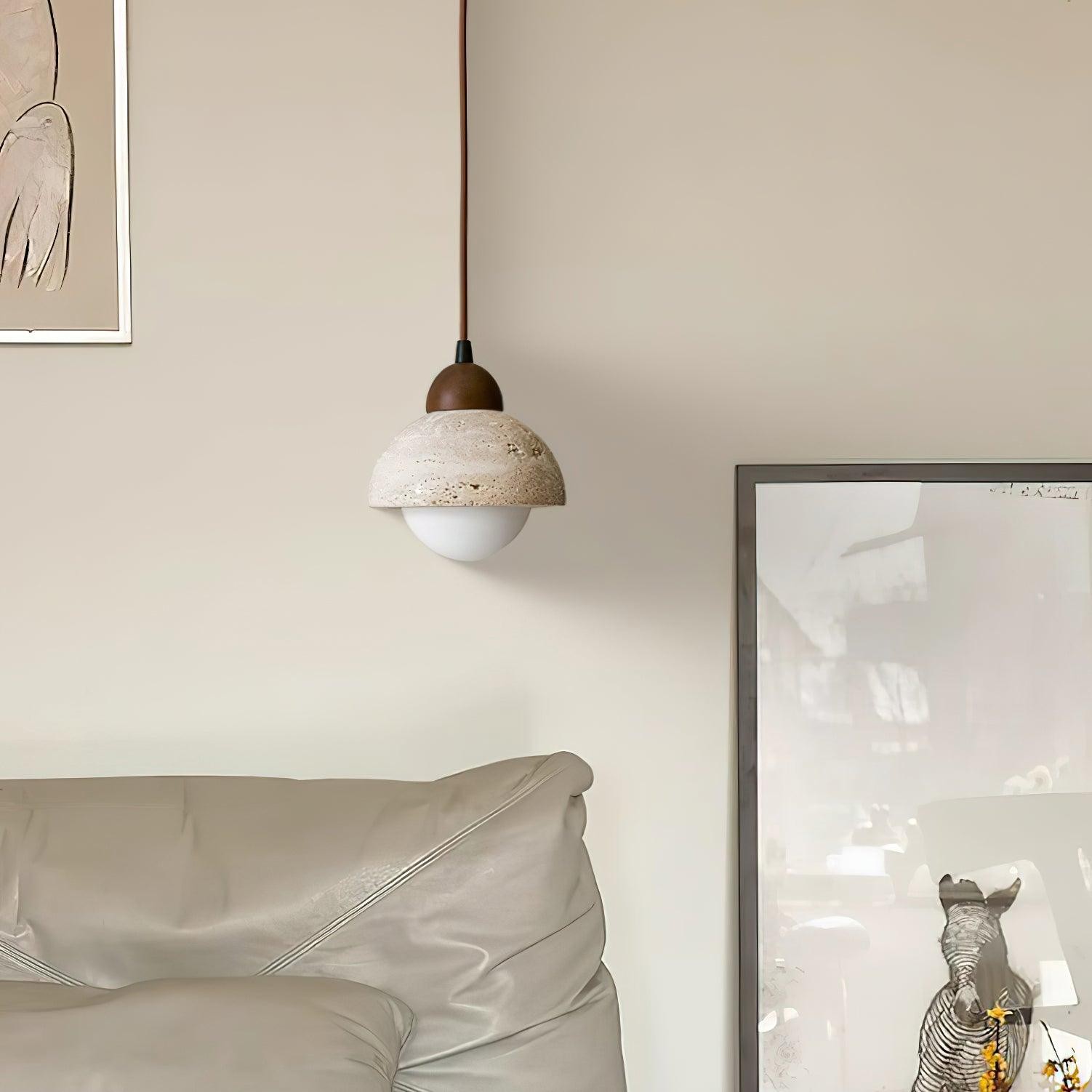 Yellow Travertine Wabi-Sabi Style Pendant Lamp M200