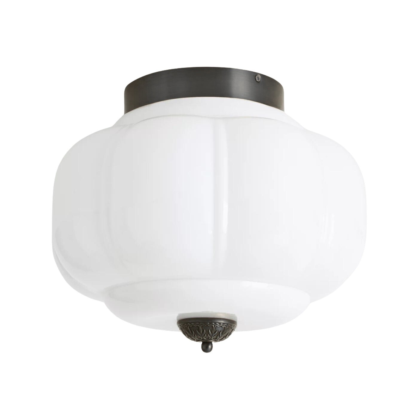 Eloise Retro Milk Glass Semi Flush Mount Ceiling Light G55
