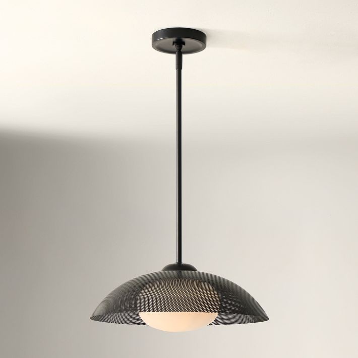 Elorina Pendant Light - Perforated Metal Shade, Champagne Bronze T042