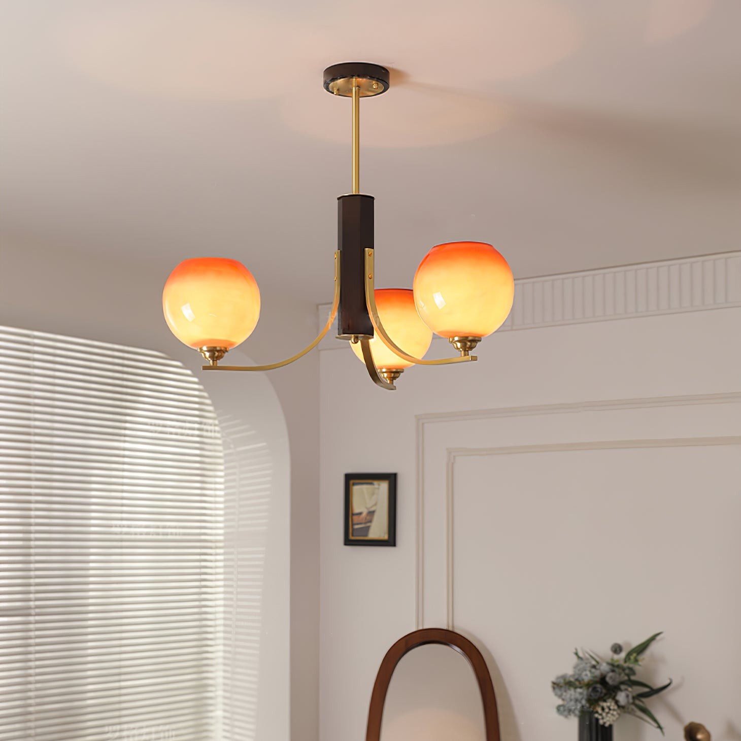 Vintage Caramel Globe Chandelier M502