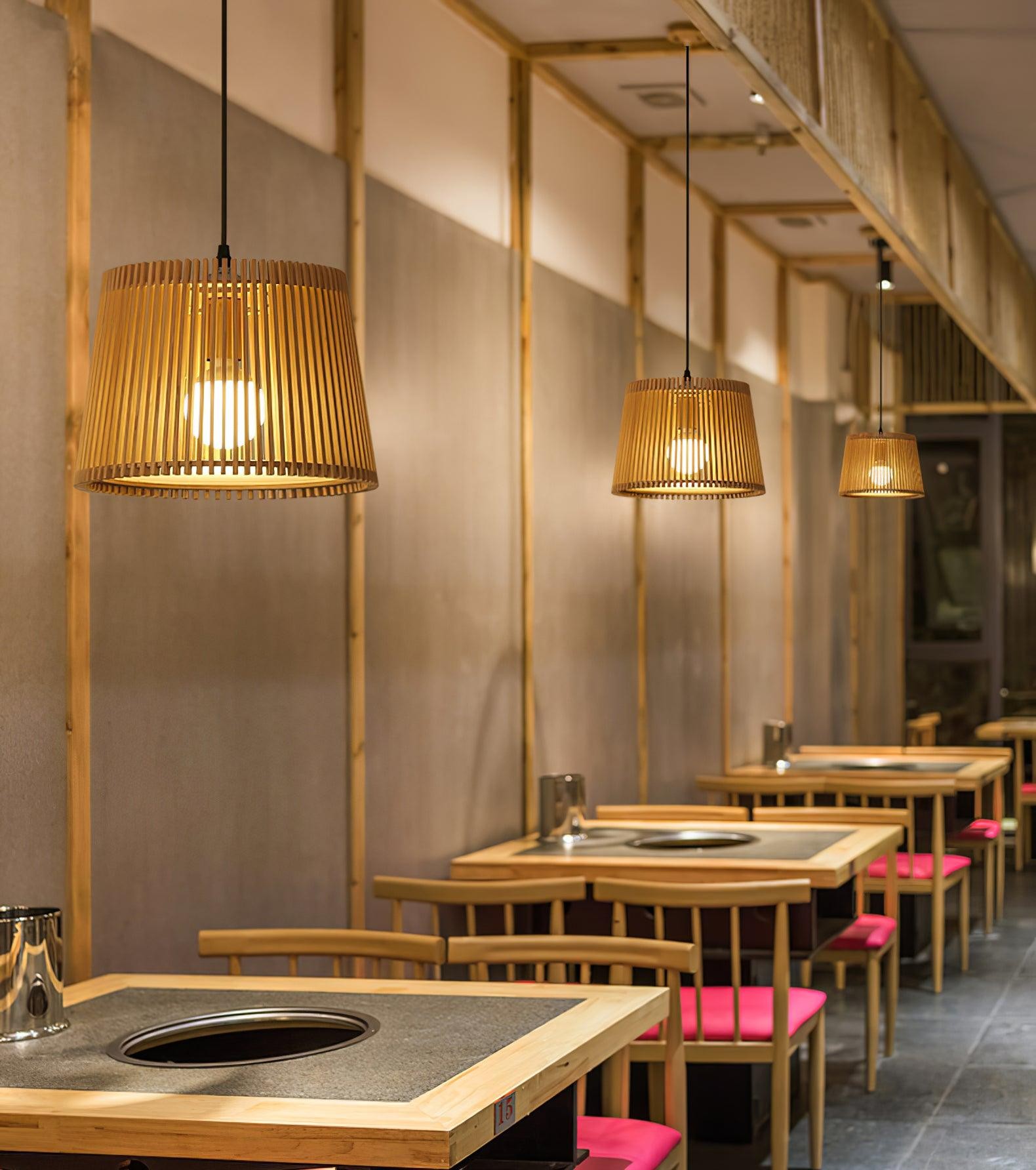 Wooden Log Color Cage Pendant Light M425