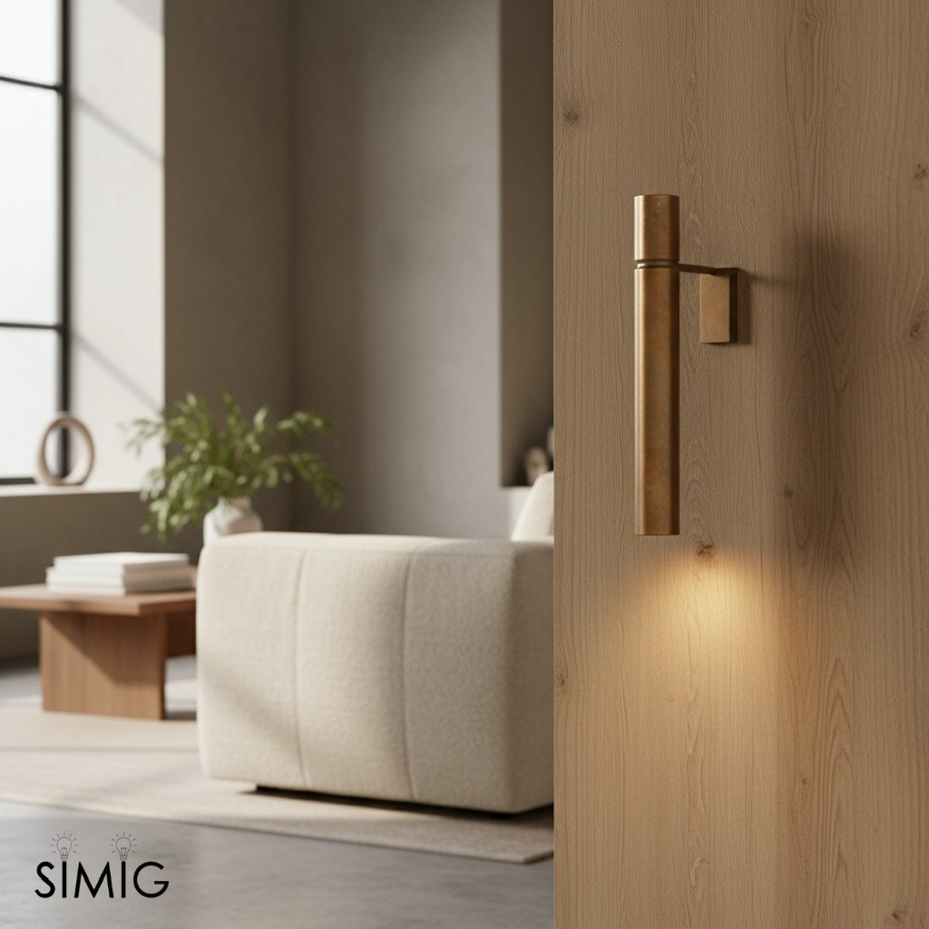 Modern Tubular Wall Lamp - Brass Cylindrical Wall Lamps for Living Room S362