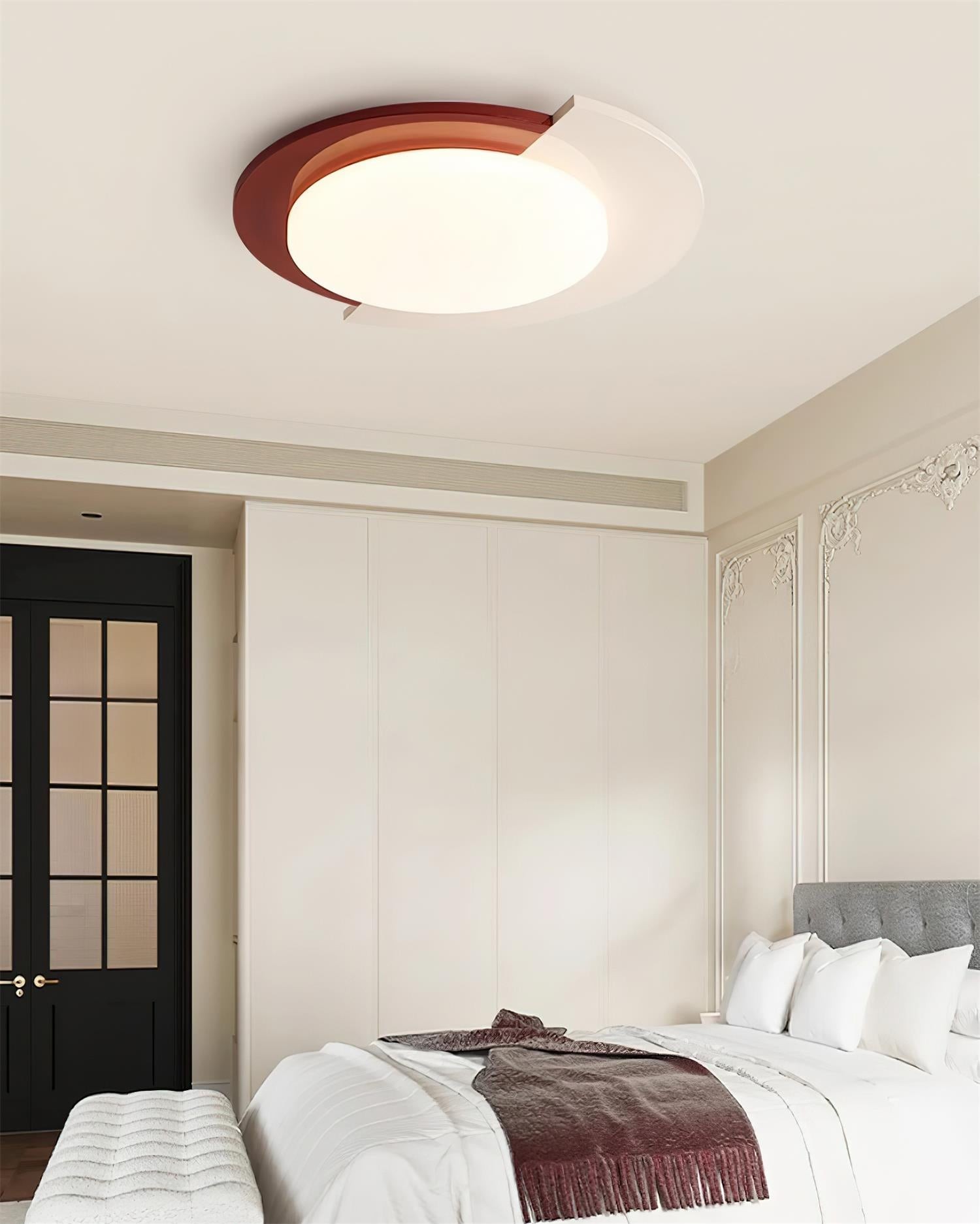 Red And White Round Ceiling Light M204
